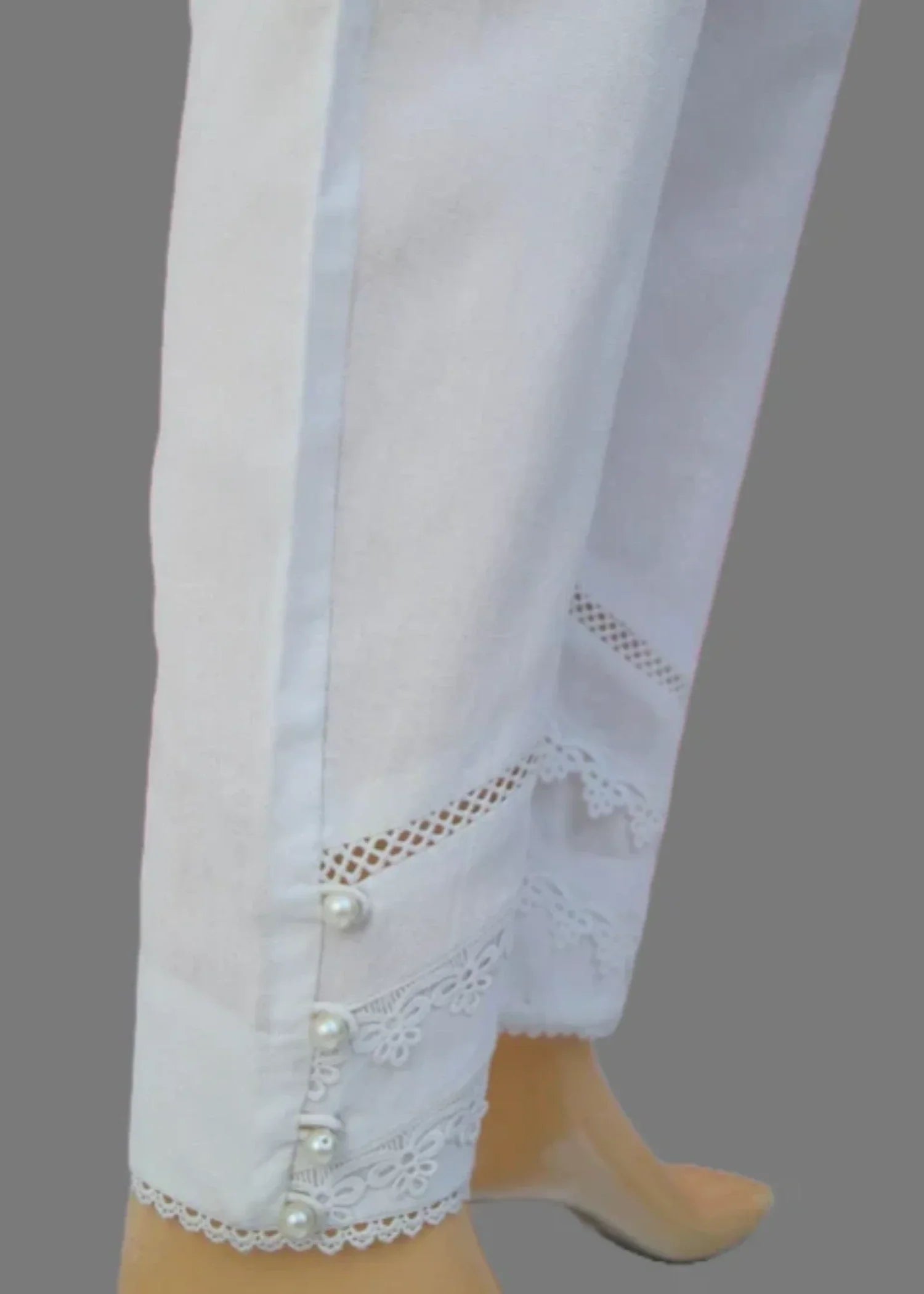 Urban Cut Stitched Trouser with modern three lace 100% Cotton Pre Shrinked Women 1pcs