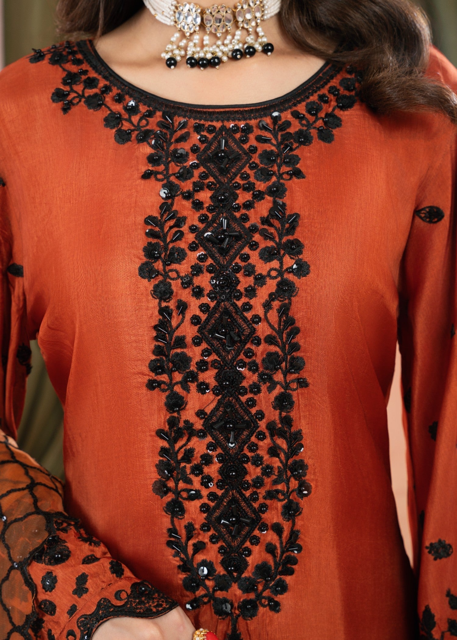 Alliyas_By_Farooqkhalid A 380 Rust Women 3pcs