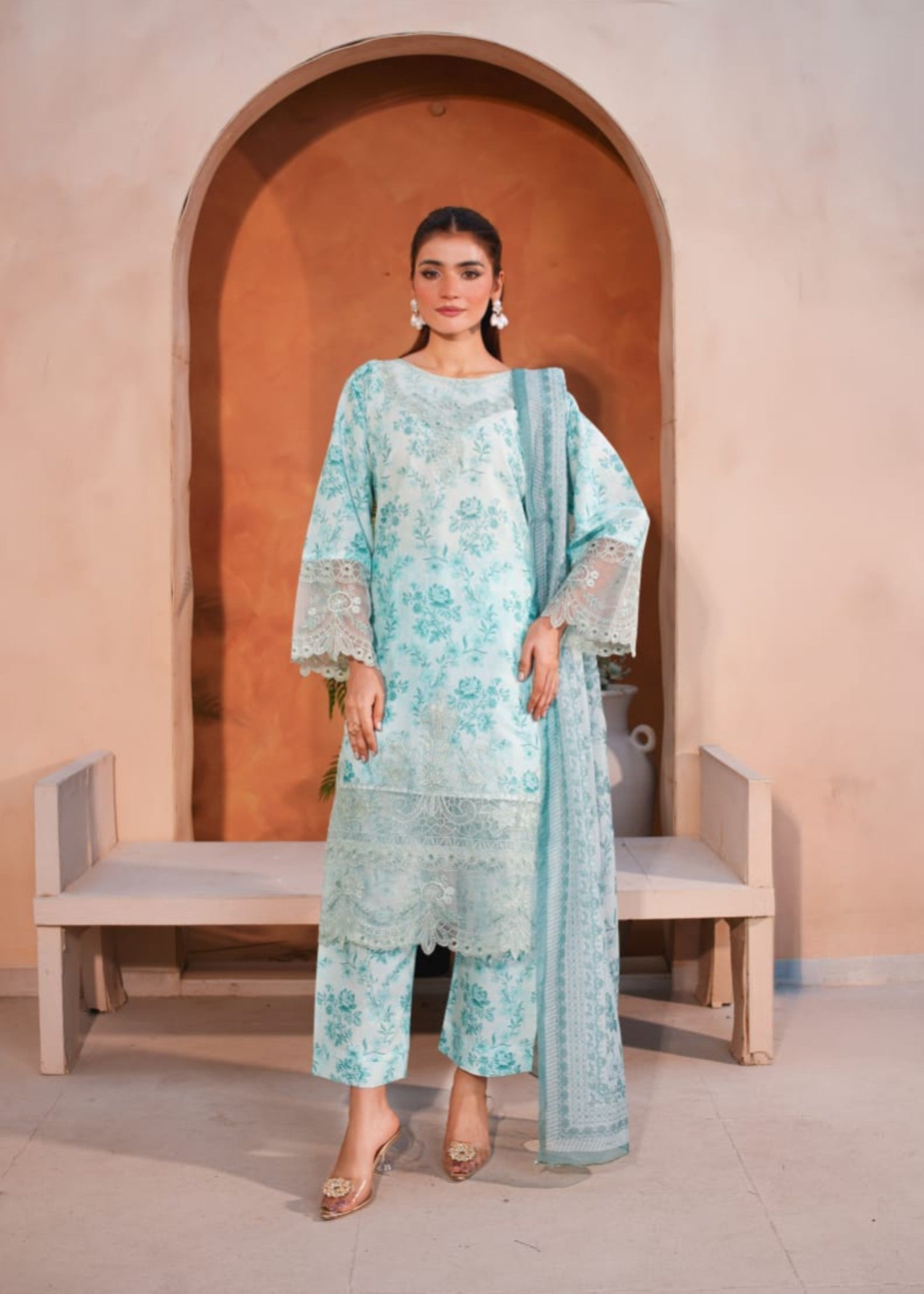 Shehroz Fashion PHOOLON KI ROSHNI LAWN EMBROIDERY SUIT Women 3pcs