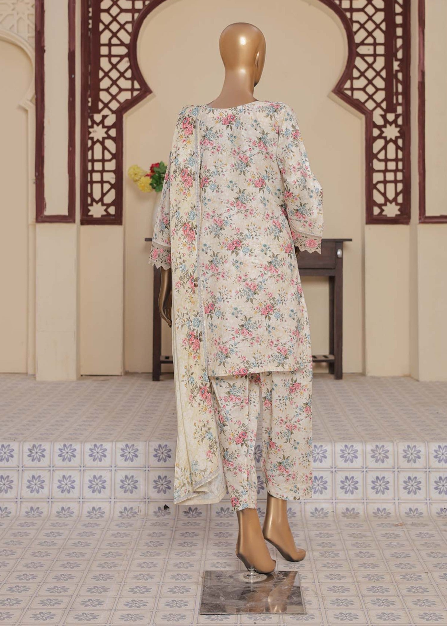 Suntex Fabrics LVORY Printed Chikankari Embroidered Collection Women 3pcs