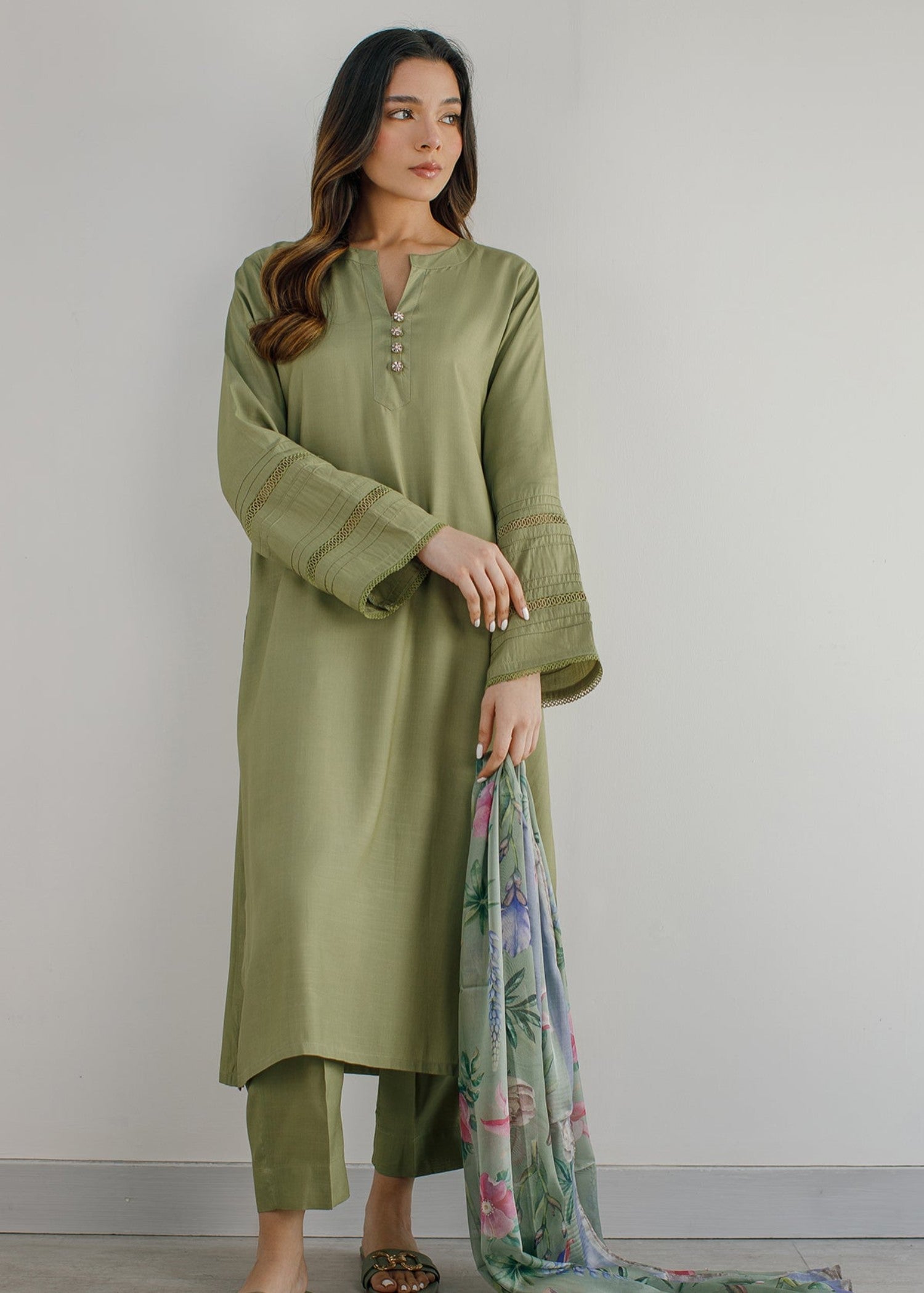 Peach Republic Raw Silk Suit 01 Women 3pcs
