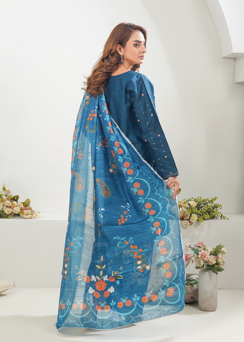 Elara Official Midnight Bloom Embroidered Suit Women 3pcs