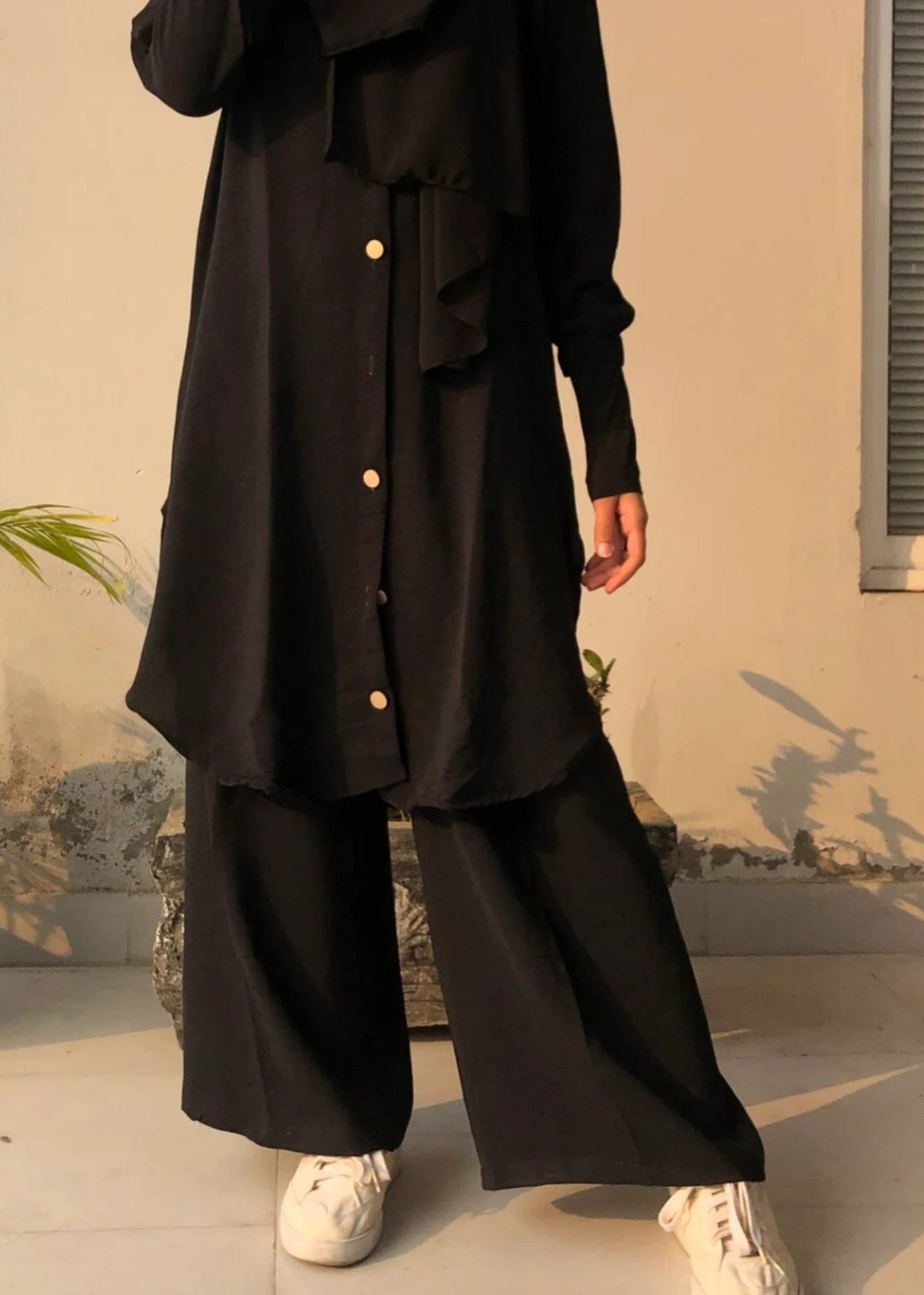 Al Rubab Collection Pocket Style Co Ord Set Coral Black Women 2pcs