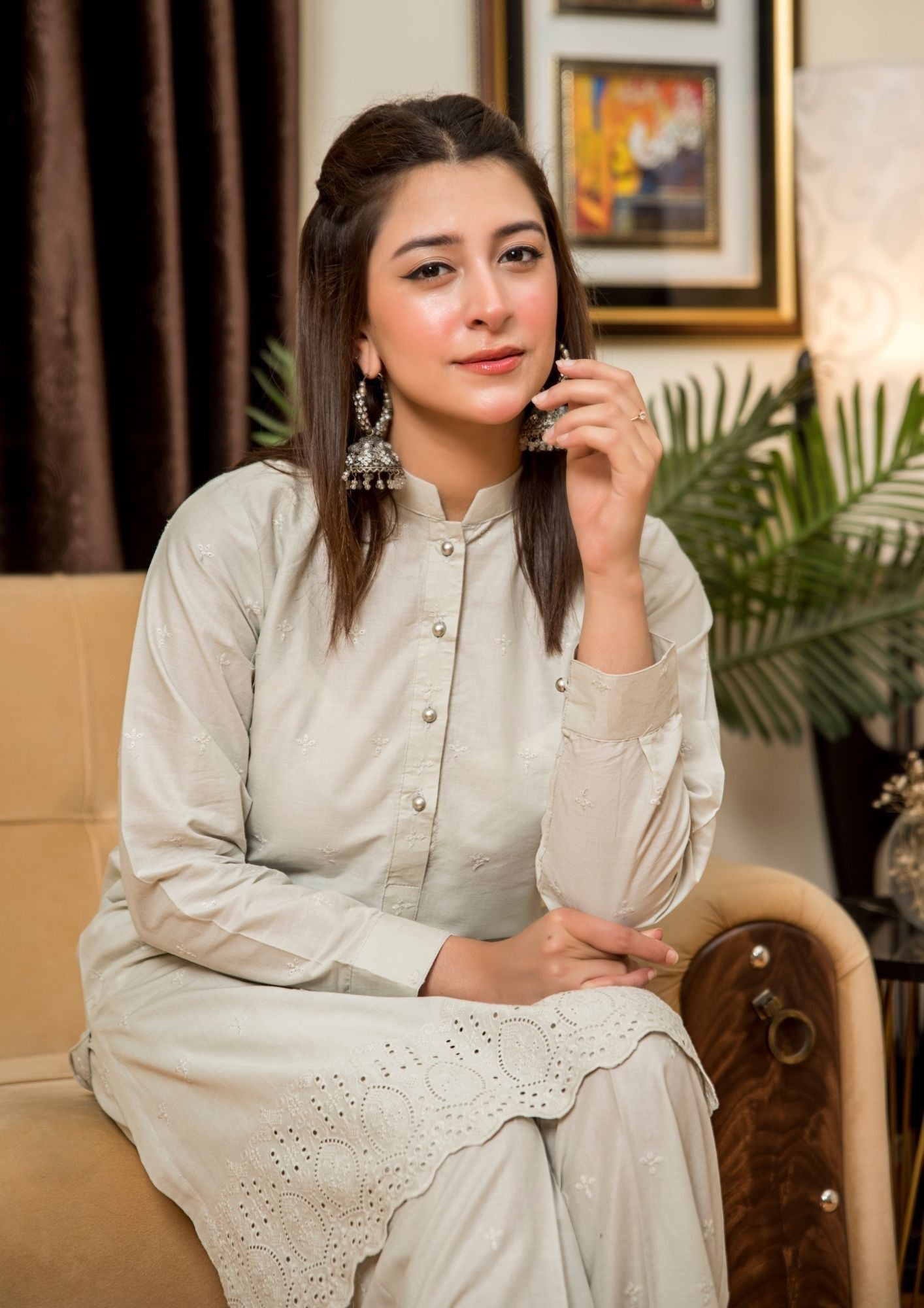 Yolo Pret Schiffli Embroidered Set Rozana S25 0021 Women 2pcs