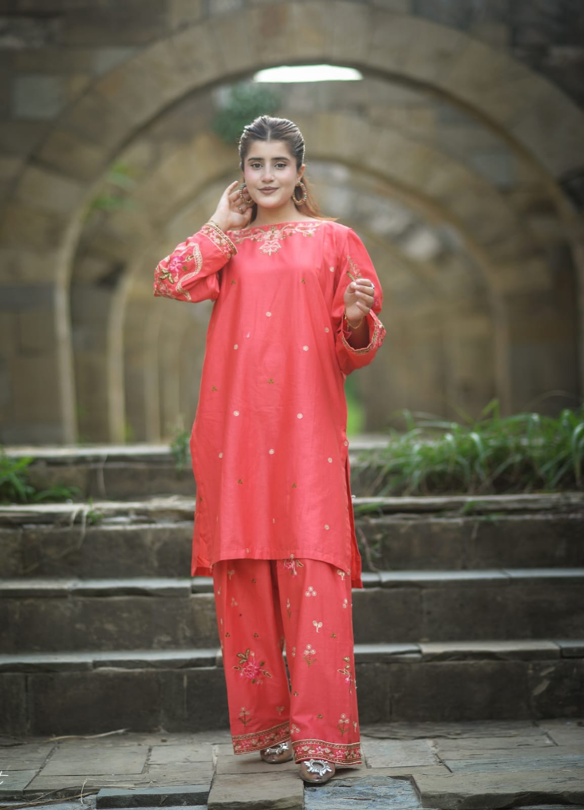 Tehzeeb Libas ZEHRA CORAL ELEGANCE Women 2pcs