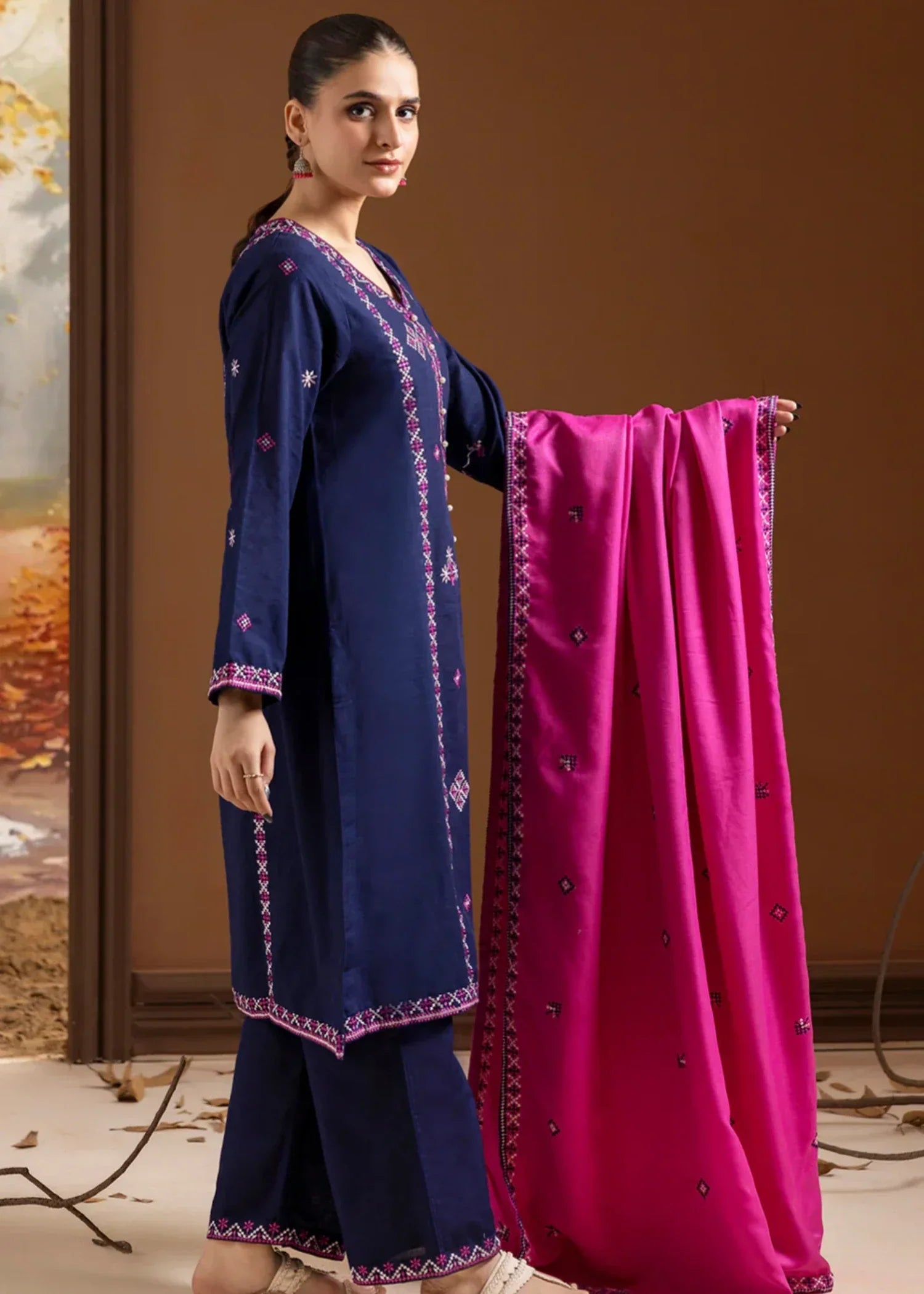 Zellbury WPW2433373 Navy Blue Women 3pcs