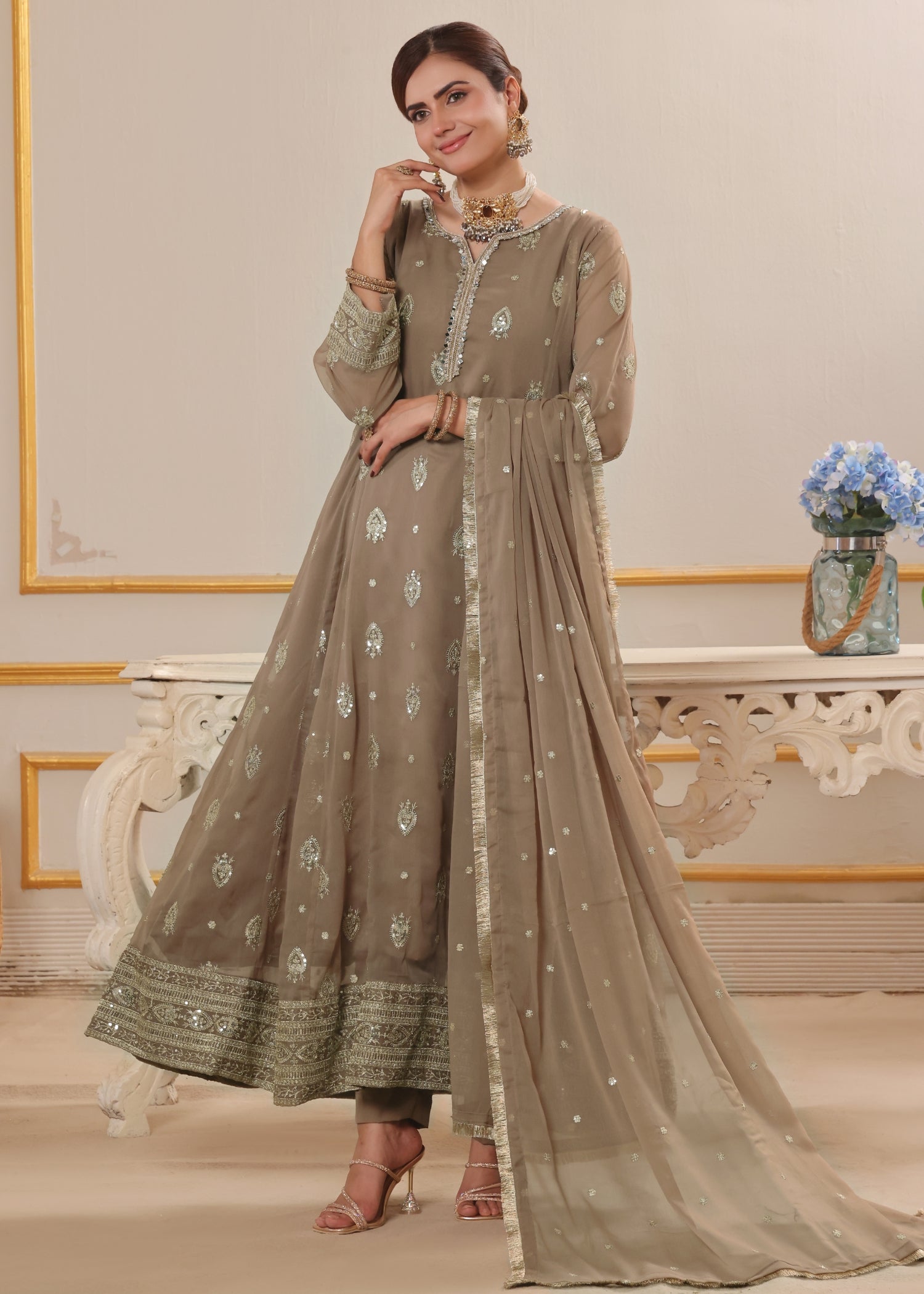 Abaan Zohan Raunak Brown Women 3pcs