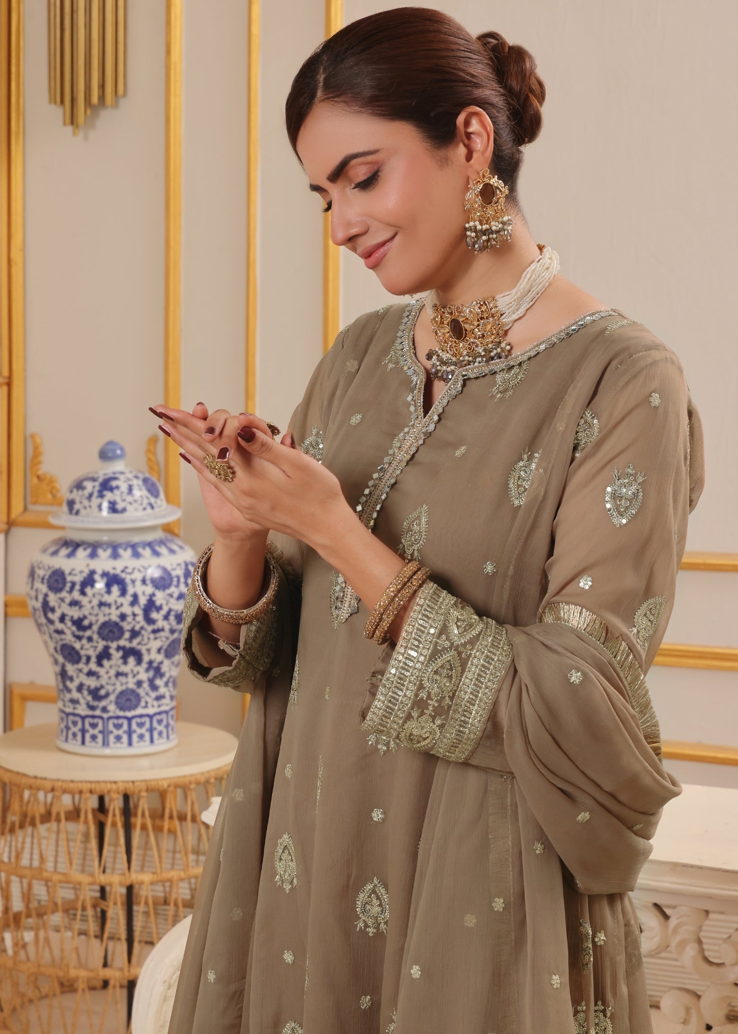 Abaan Zohan Raunak Brown Women 3pcs