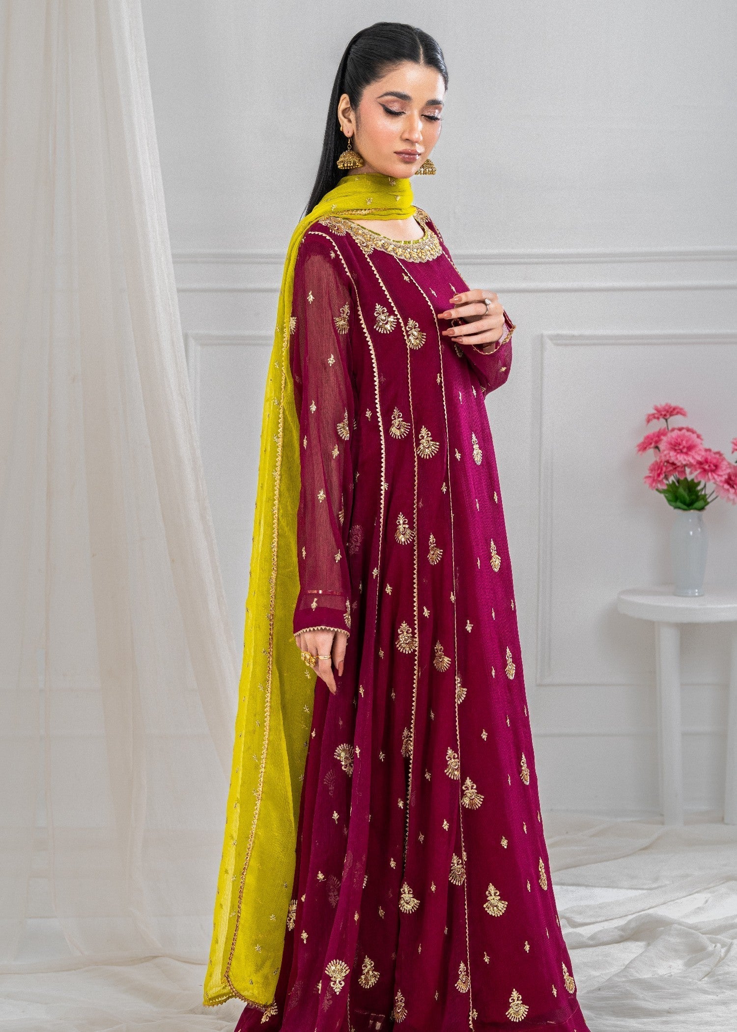 Ayesha Closet Gulnaar Cherry Red Women 3pcs