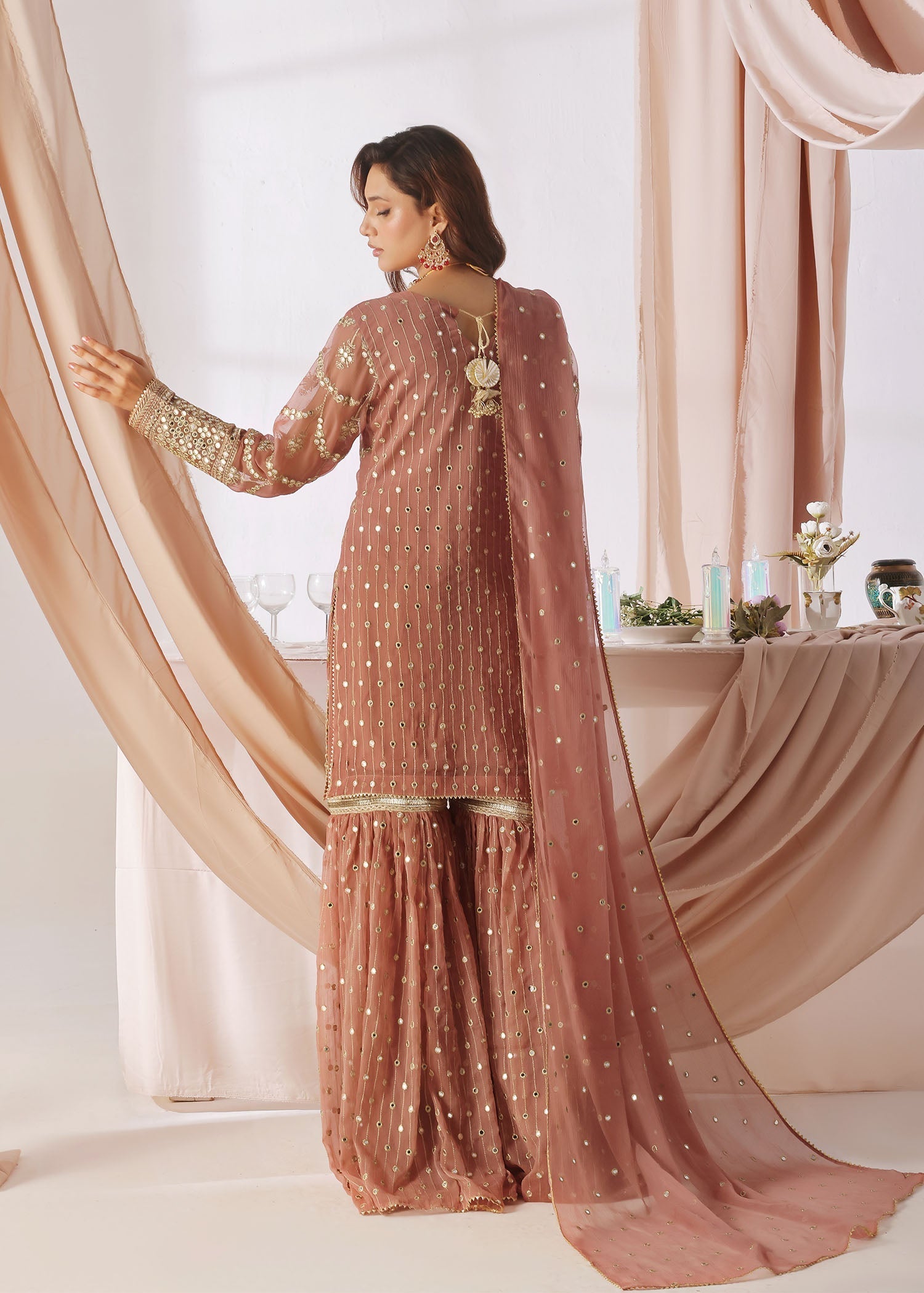 Ayesha Closet GUL BAHAR CORAL PINK Women 3pcs