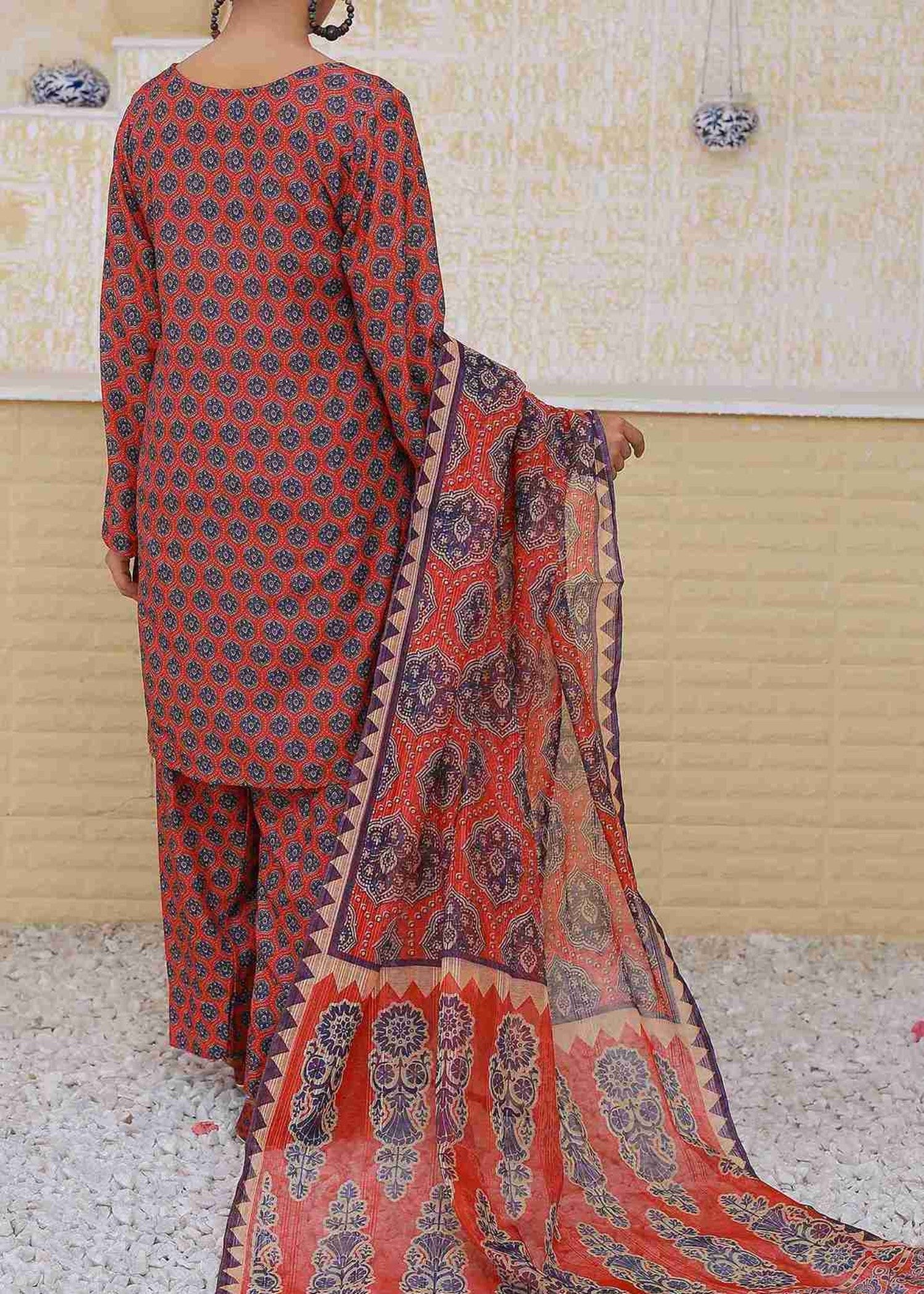 Zuruj Pret Ajrak Flame (Farshi Shalwar) Women 3pcs