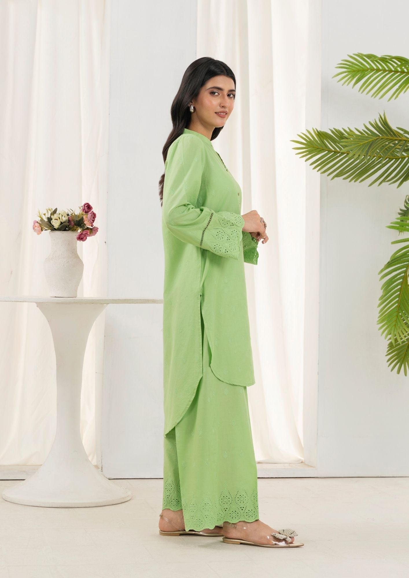 Yolo Pret Schiffli Embroidered Set Rozana S25 0018 Women 2pcs