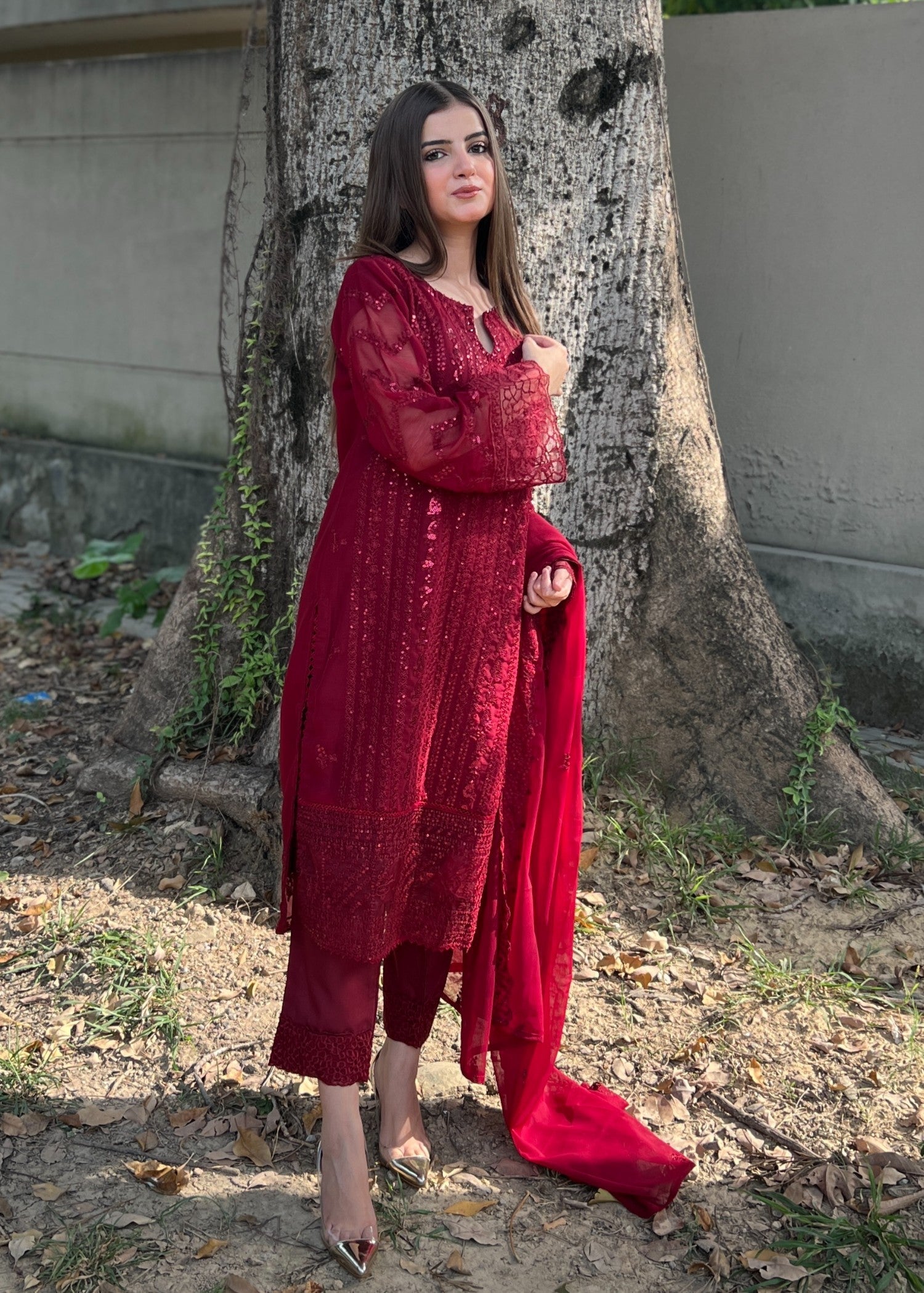 Four Season Boutique ROSE CHIFFON MAROON Women 3pcs