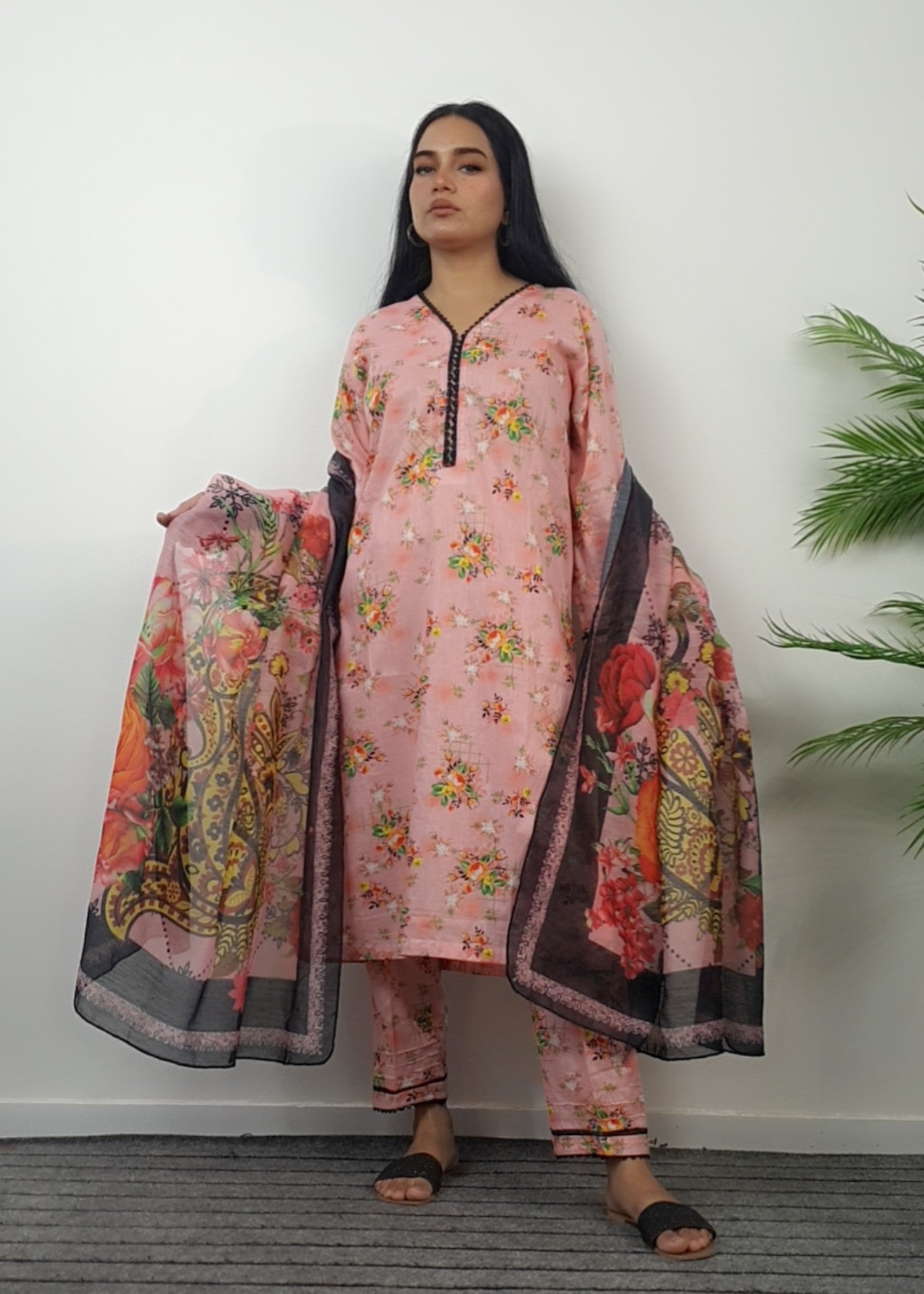 Namal Zara Ltd Summer Pret Lawn Pink Floral Design Women 3pcs