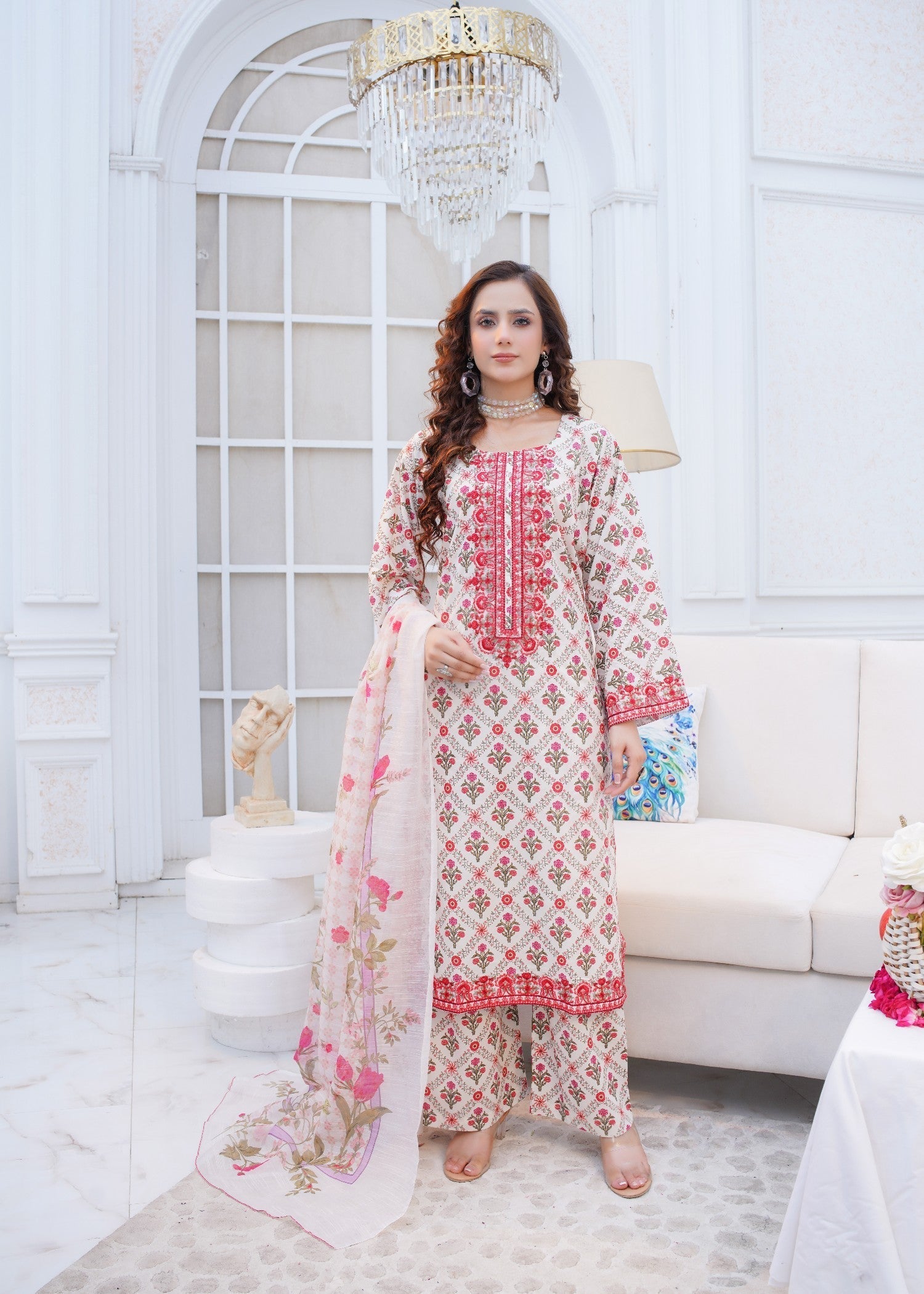 Safdar Embroidery Printed Pure Lawn Embroidered 06 Women 3pcs