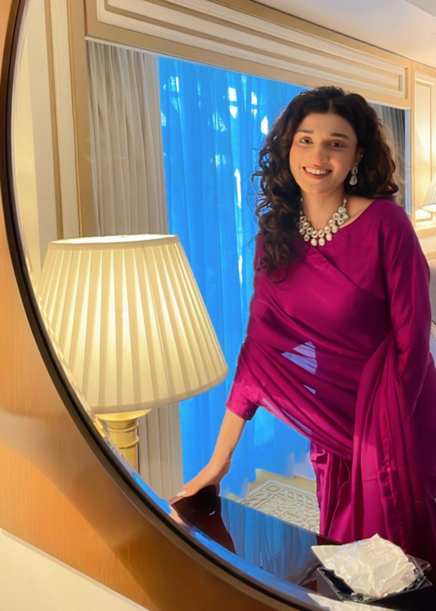 Culaccino Saree Studio Fuchsia Women 2pcs