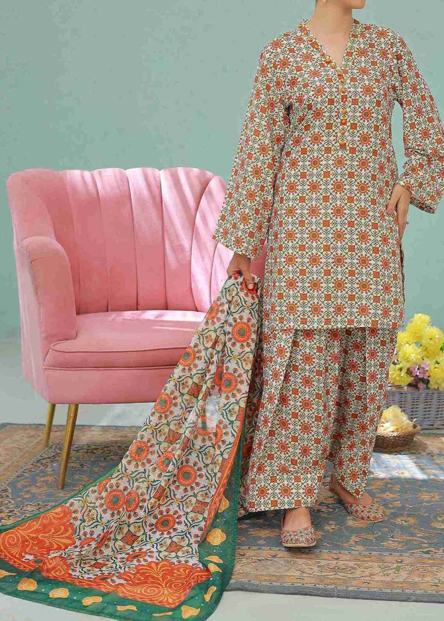 Zuruj Pret Ivory Garden (Farsh Shalwar) Women 3pcs