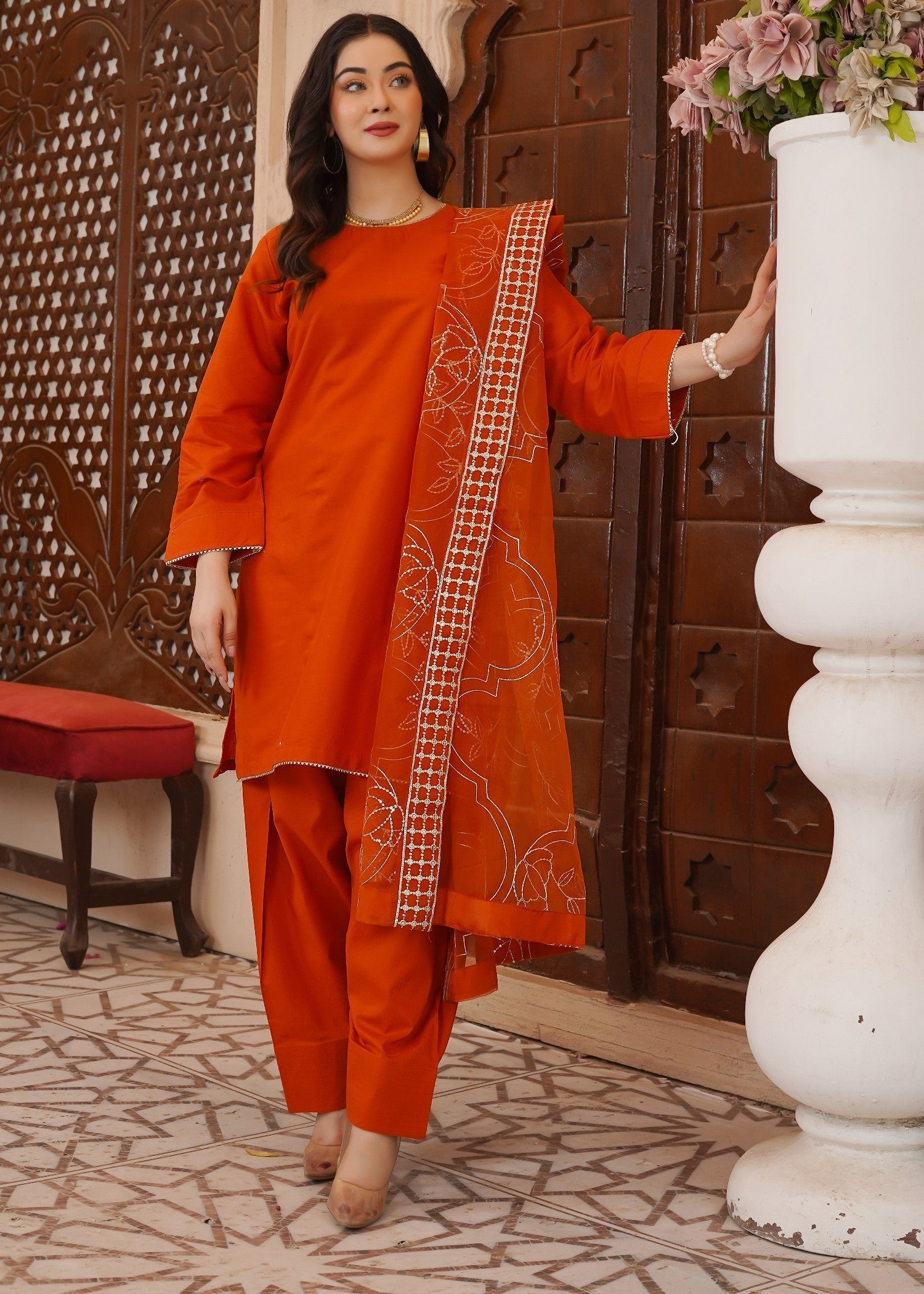 Waniya Awais WAF D16 (Farshi Shalwar) Women 3pcs