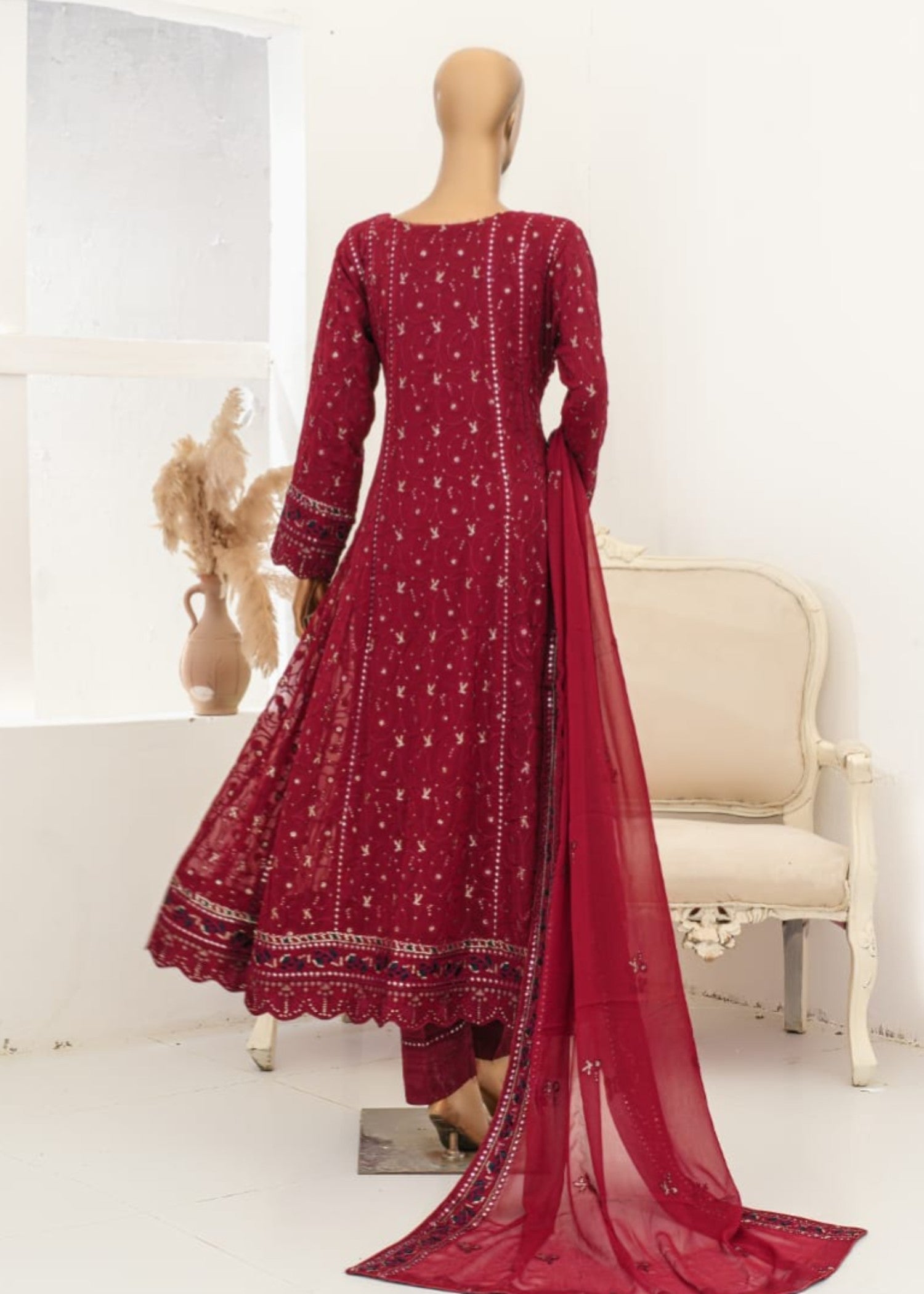 Ahmed Creations Mahajabeen Maroon Women 3pcs