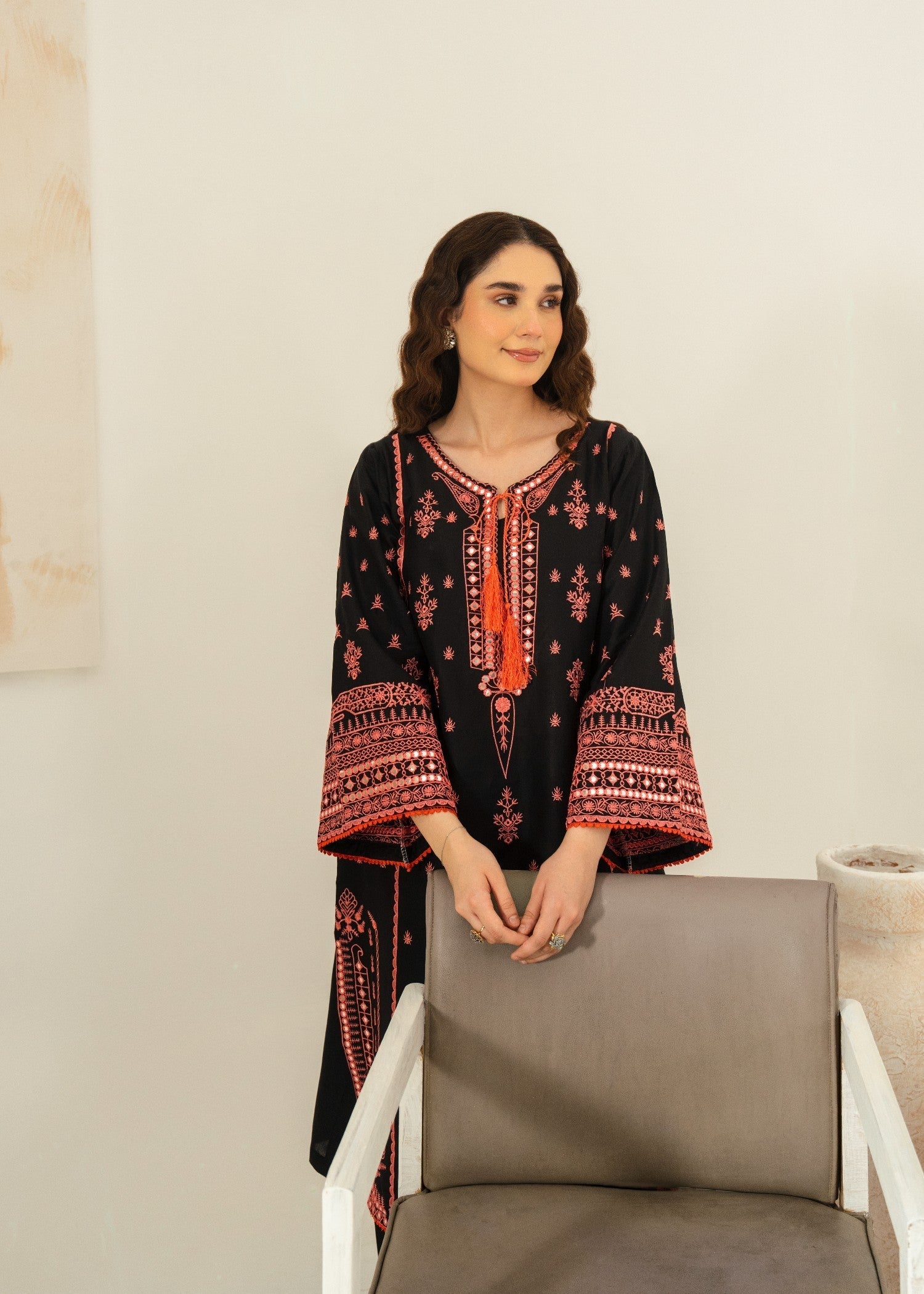 Chaudhary Arts Ajal Lawn Embroidered dress Women 2pcs