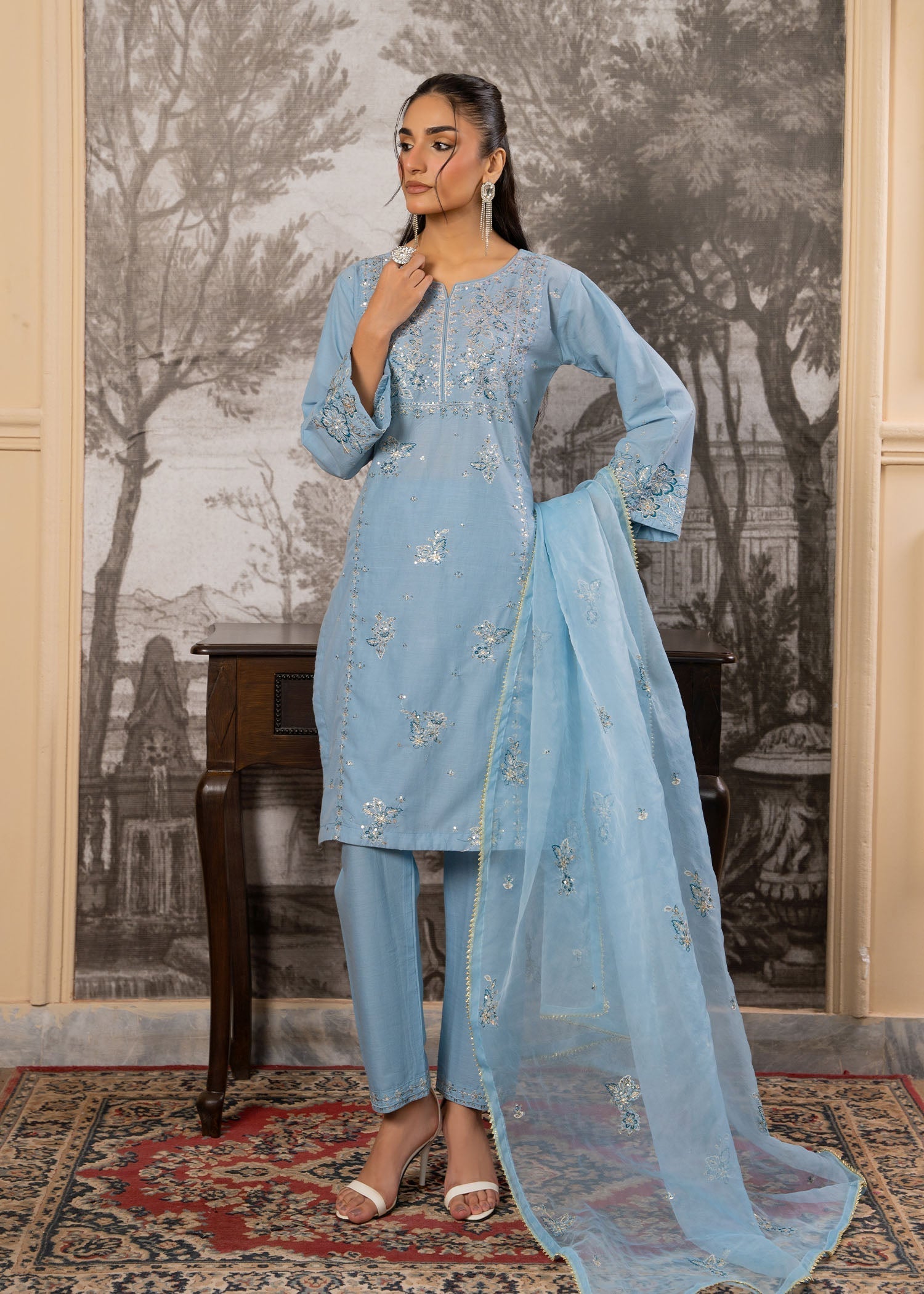 Zahab By M Moonlight Mist Women 3pcs