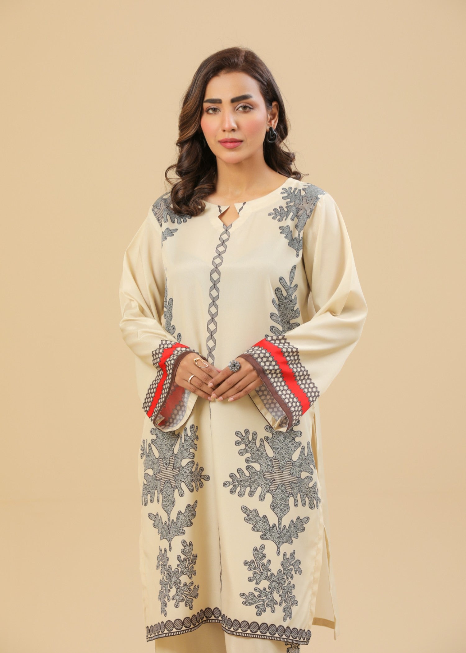 Zenyre Ivory Noir Printed Set Women 2pcs