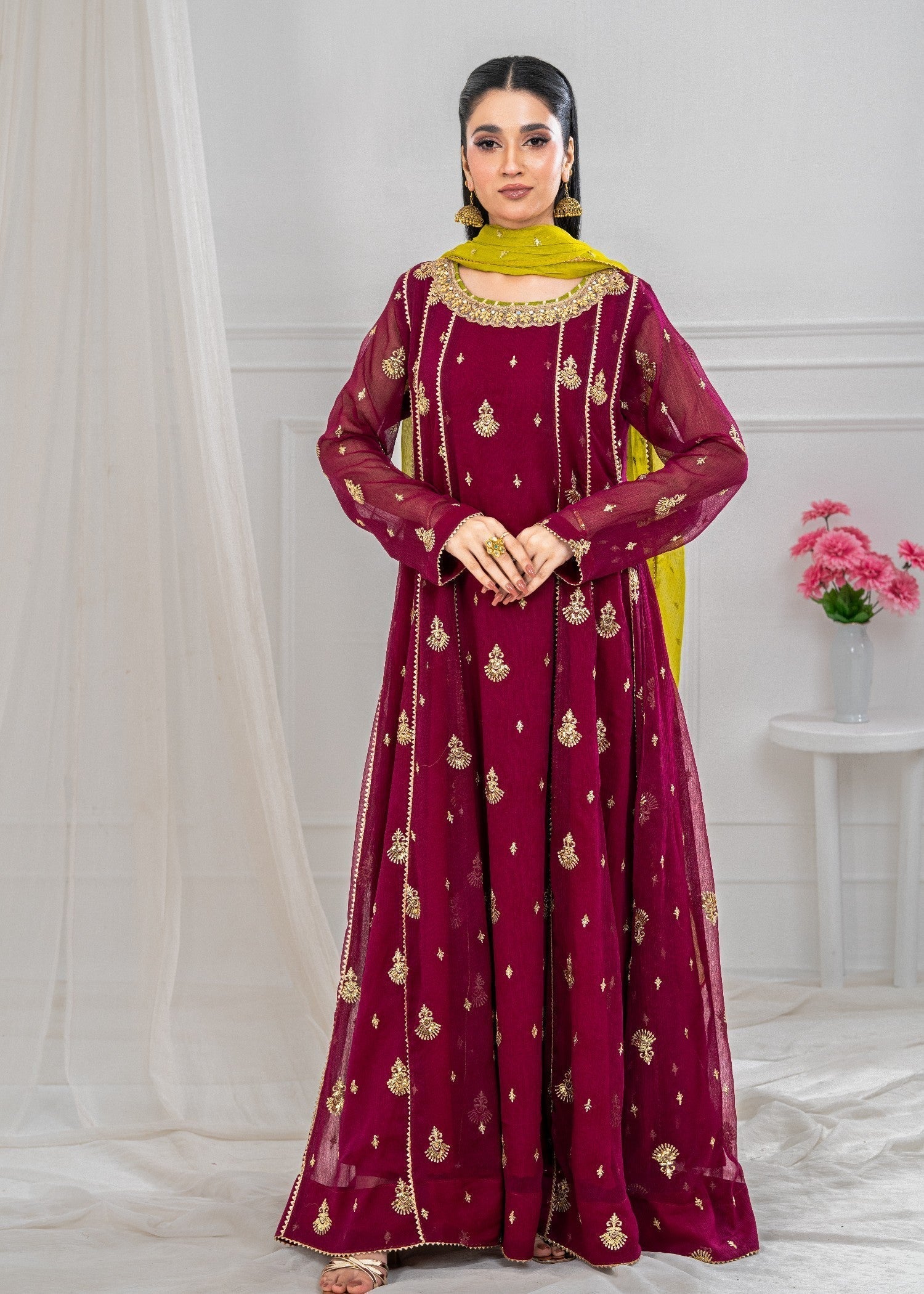 Ayesha Closet Gulnaar Cherry Red Women 3pcs