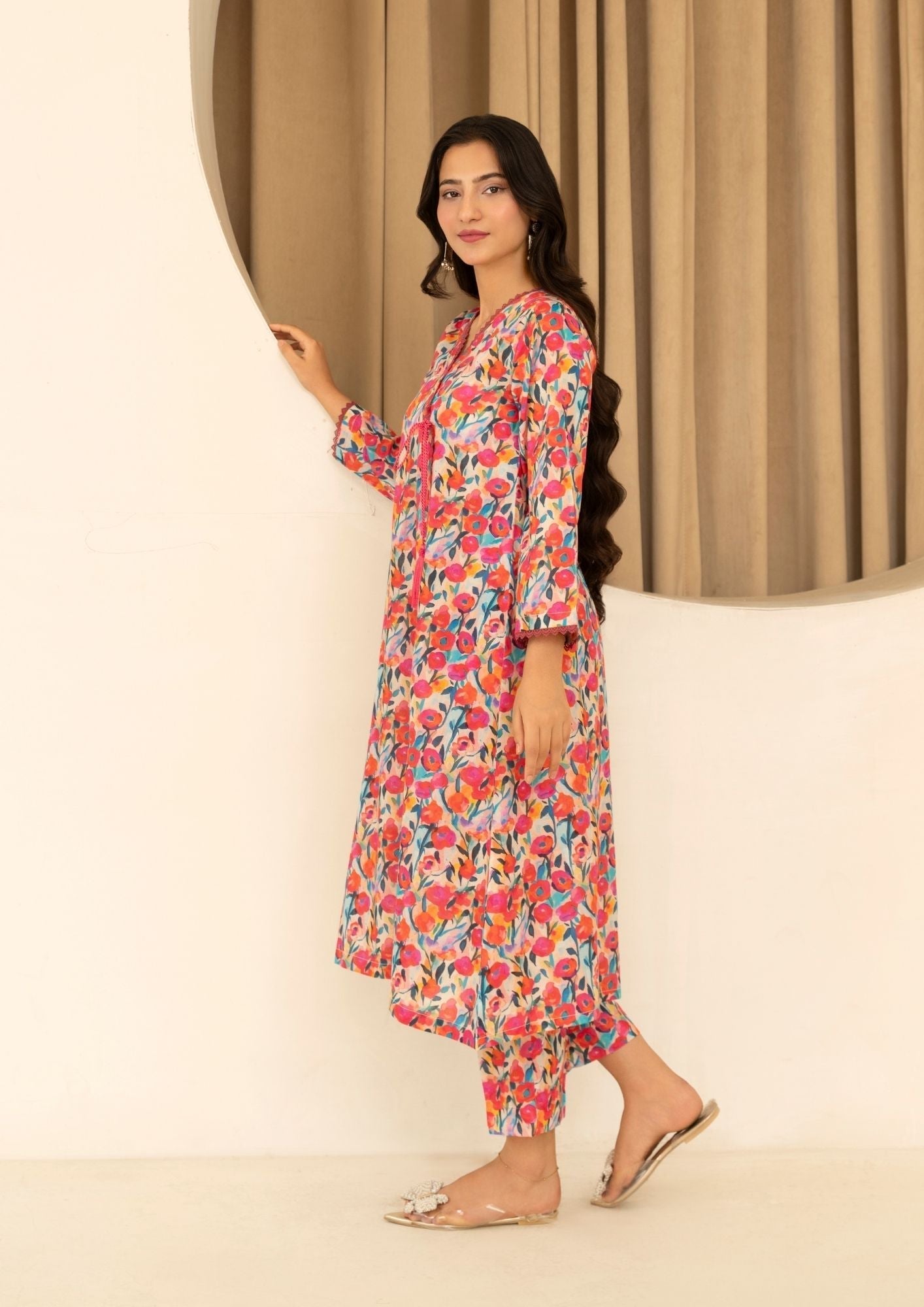 Yolo Pret Digital Print Lawn Angrakha GULMEENA G25 0030 Women 2pcs