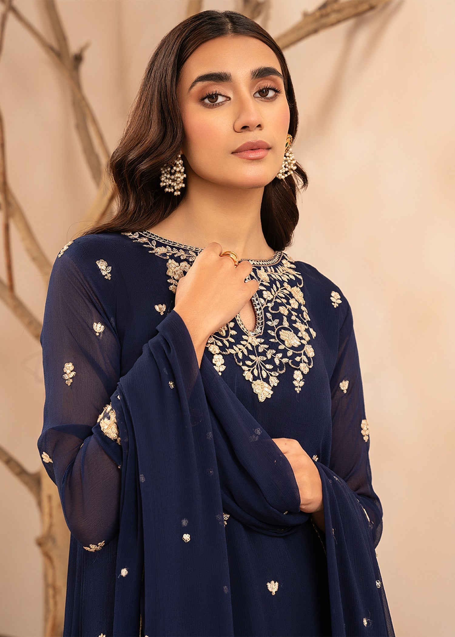 Agha Jaan Insia Blue Women 3pcs
