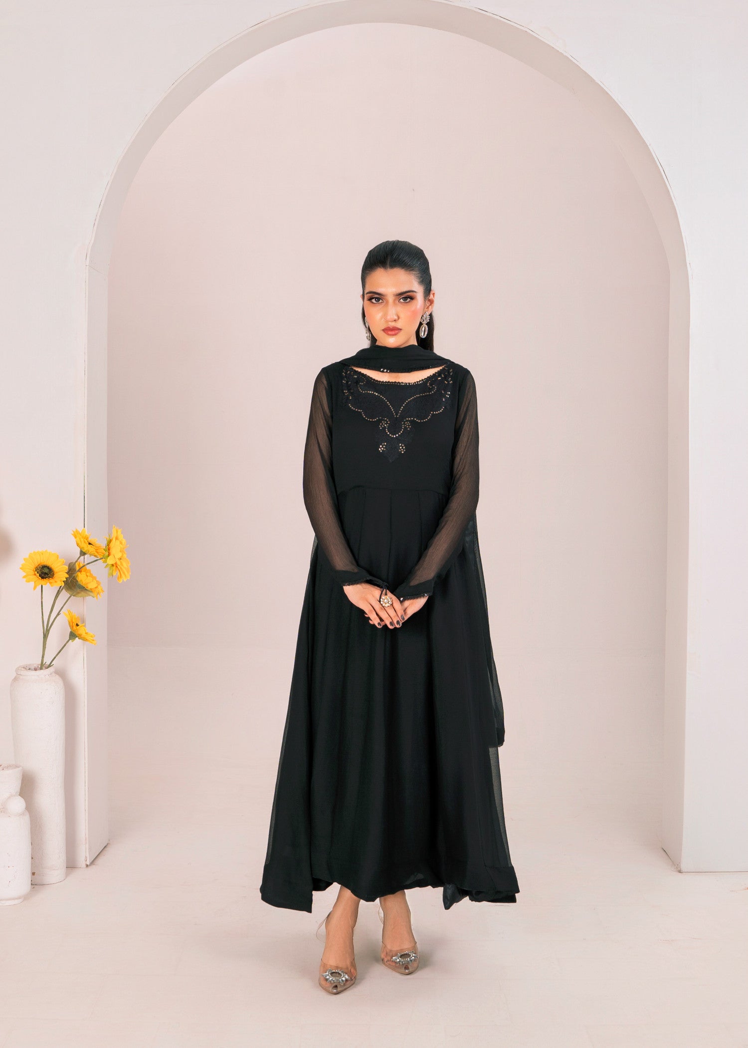 Eshals Wardrobe Black Pishwas Women 2pcs