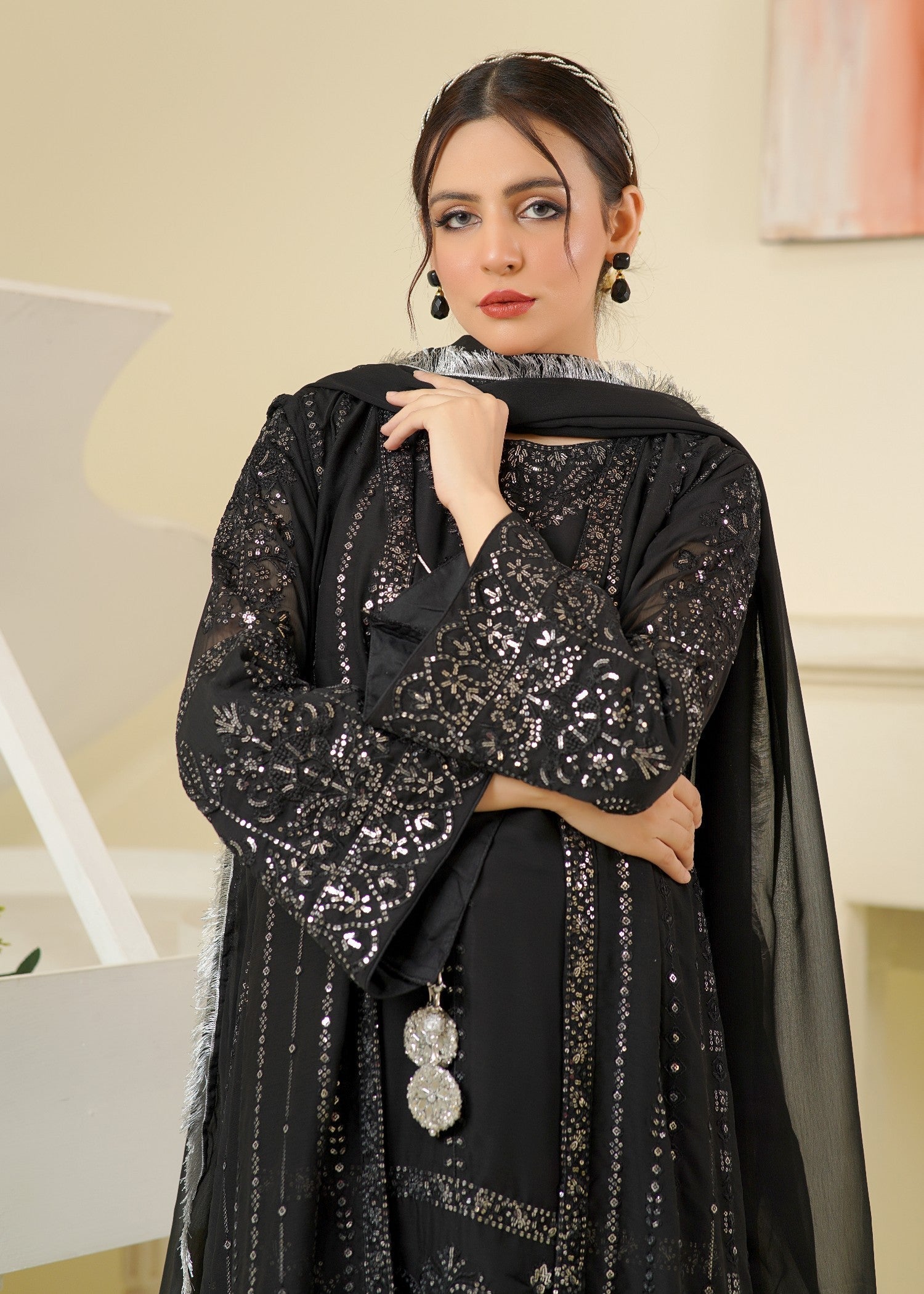 Rangoon Clothing Nameera Midnight Black Women 4pcs