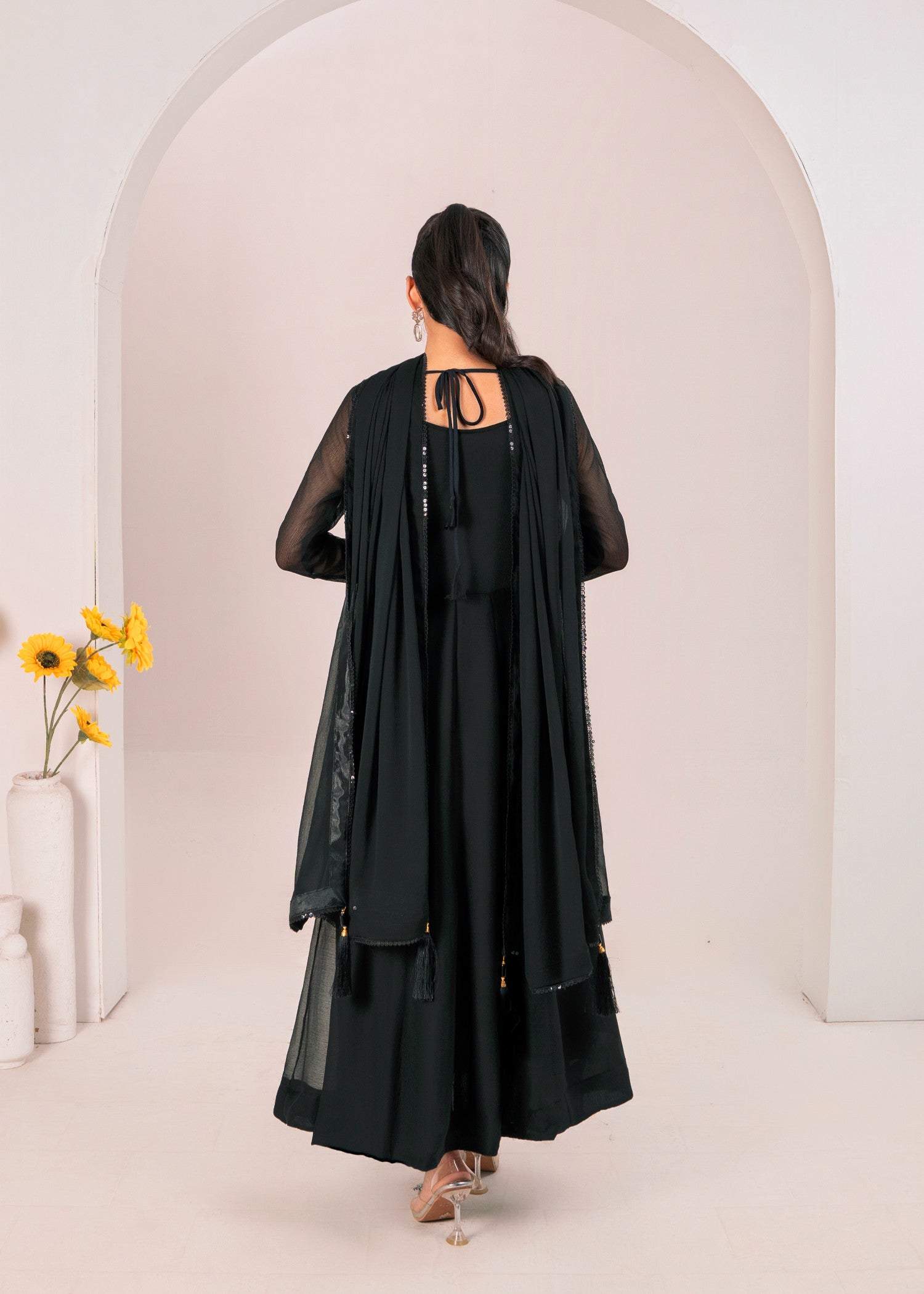 Eshals Wardrobe Black Pishwas Women 2pcs