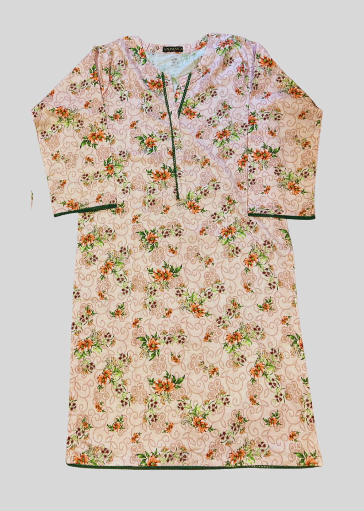 Salimas Lawn Stitched Suit – Elegant Pastel Floral Design Women 2pcs