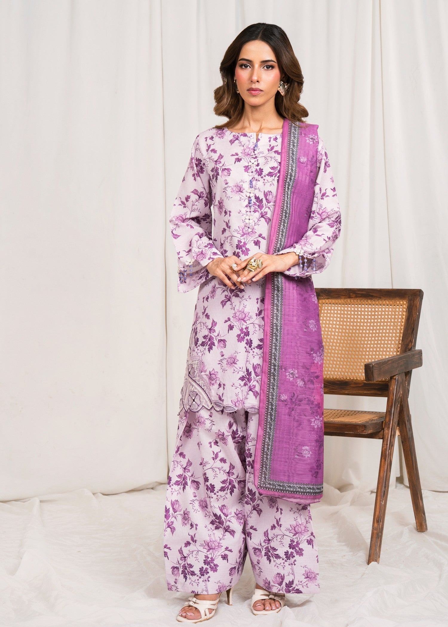 Sahibas By Mirza Phool Purple Women 3pcs