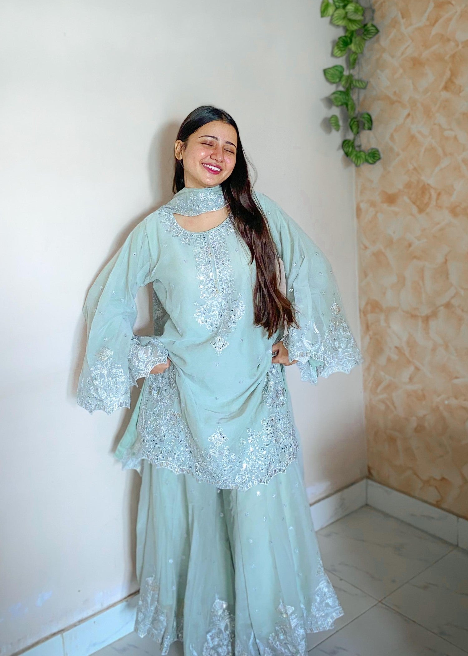 Inaaya Fashion Sajal Grey Women 3pcs