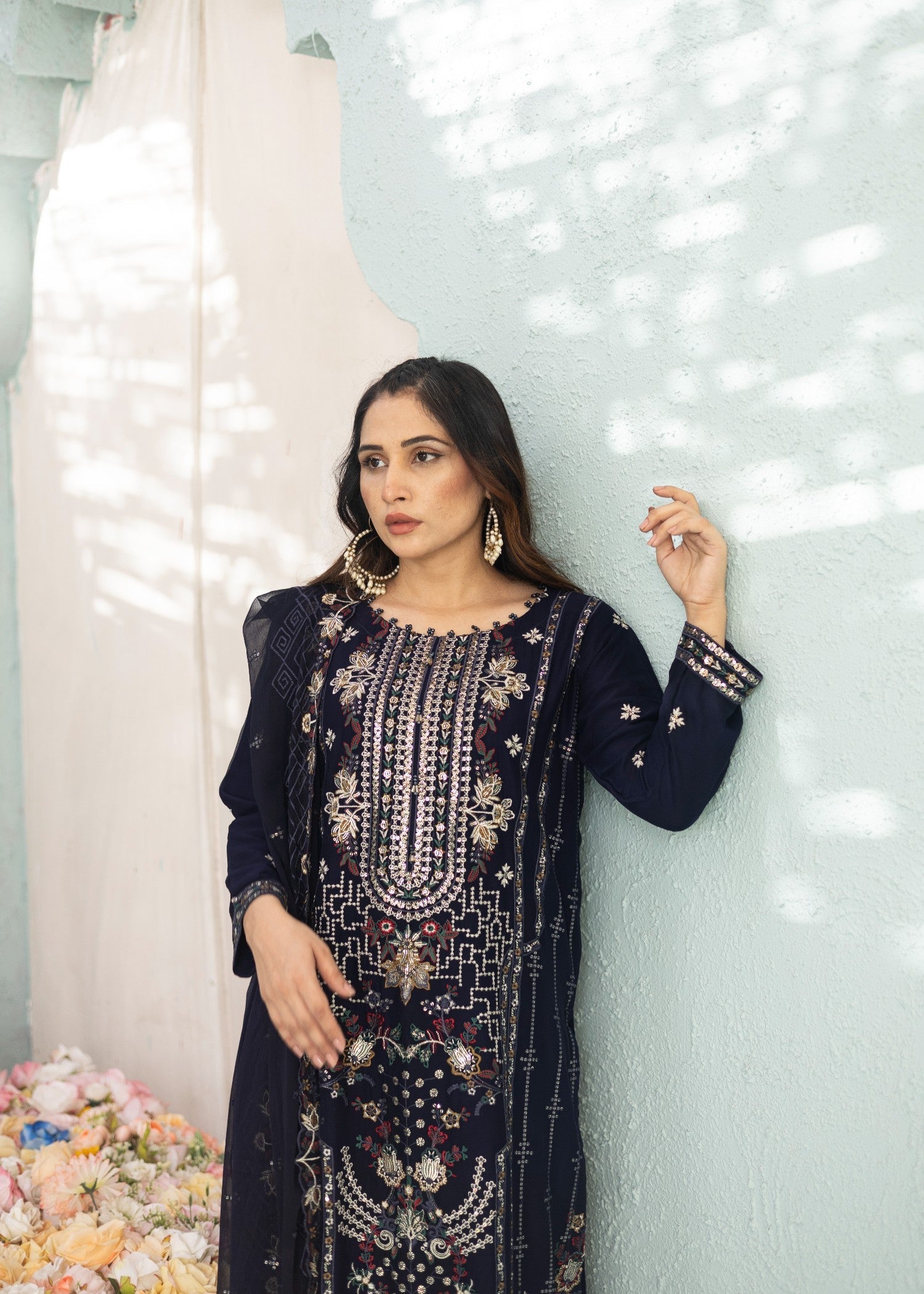 Zohan Ateeq Falak (Navy Blue) Women 3pcs