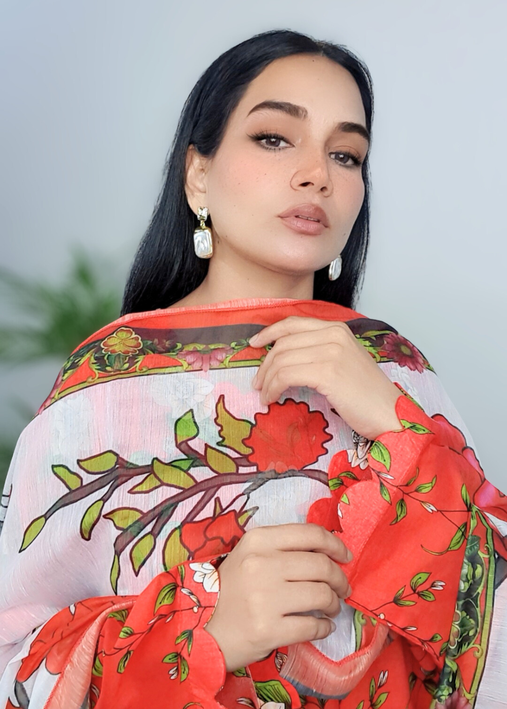 Namal Zara Ltd Summer Pret Lawn Red Floral Design Women 3pcs