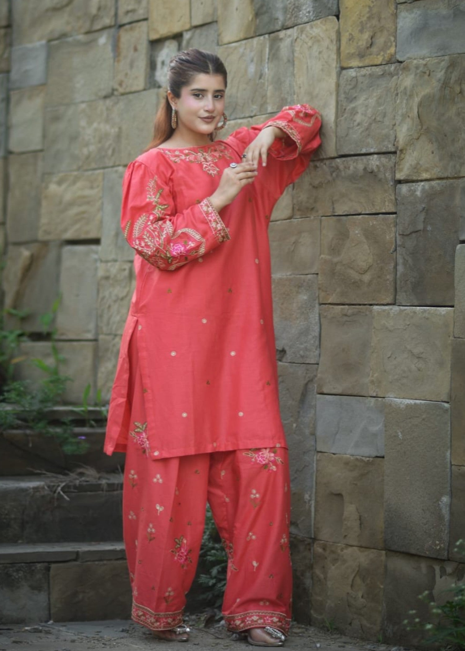 Tehzeeb Libas ZEHRA CORAL ELEGANCE Women 2pcs