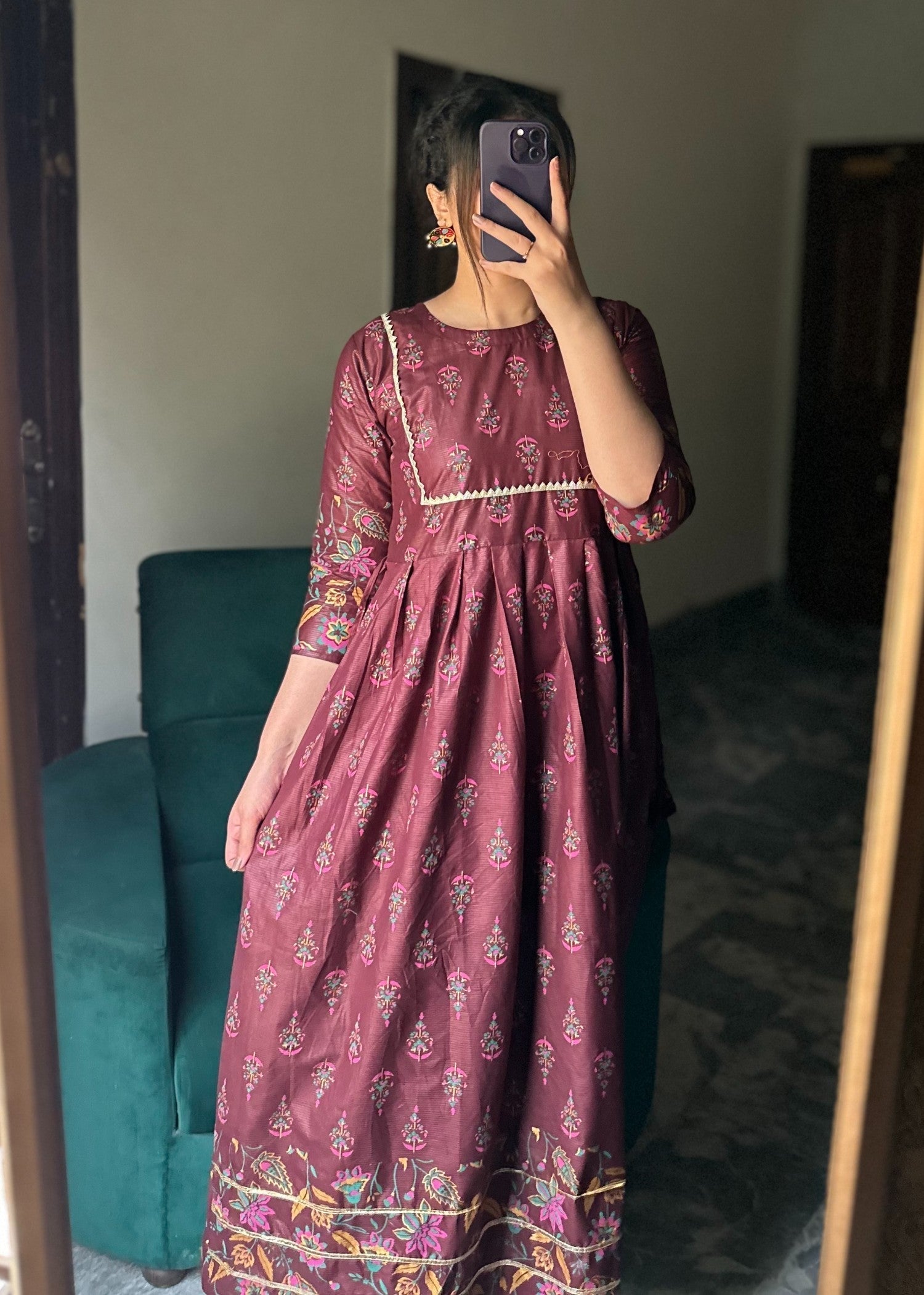 Tawakal Closet LACE MAXI MAROON Women 2pcs