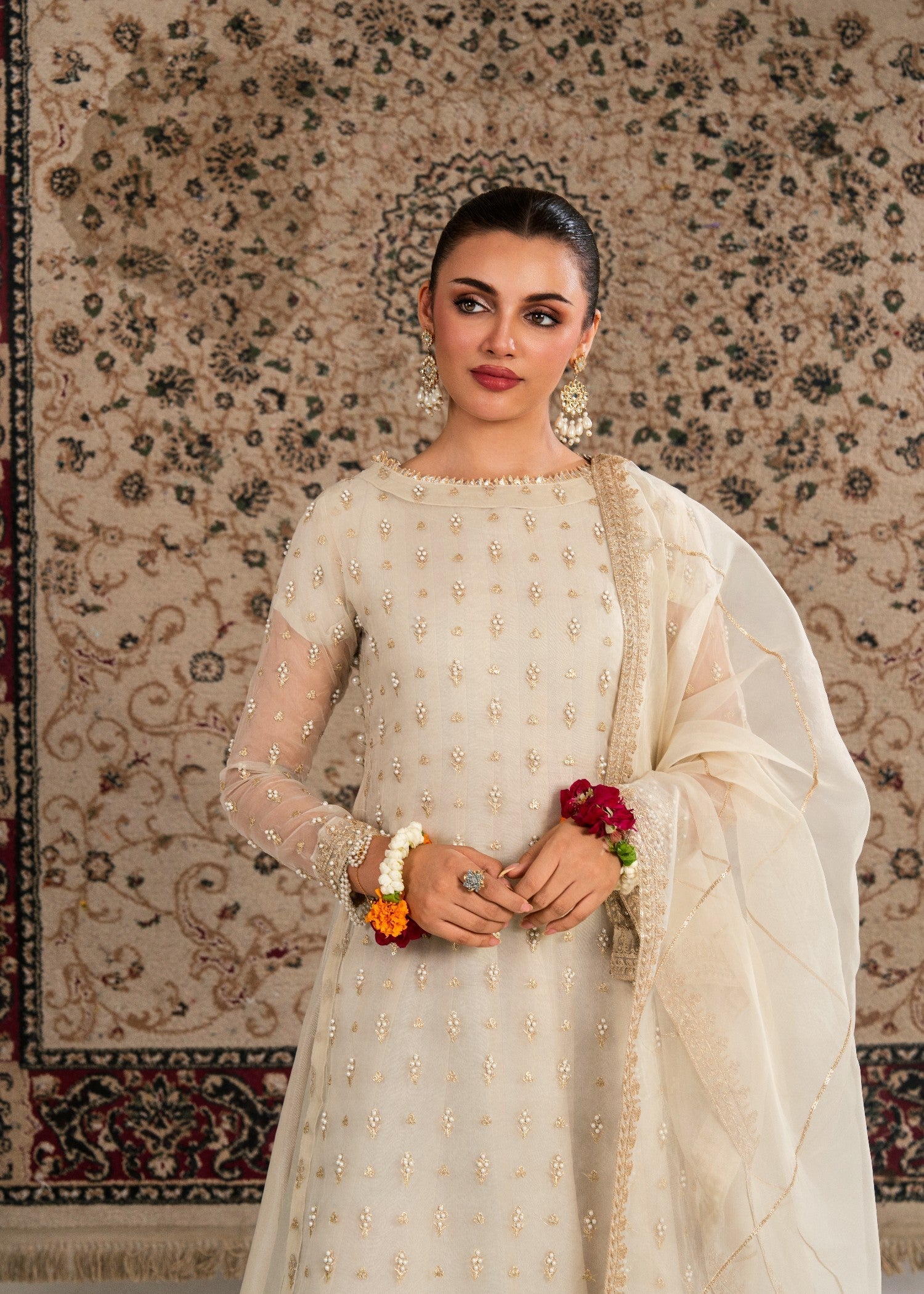 Maira Fashion Ivory Pishwas Women 4pcs