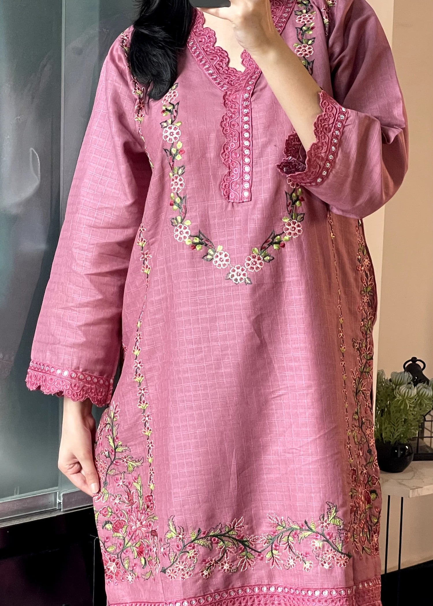 Tehzeeb Libas GULNAZ PINK EMBROIDERED Women 2pcs