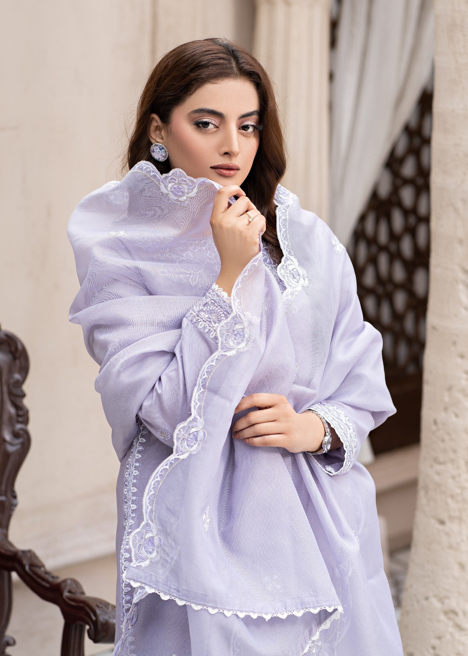 Madame Embroidered Cotton Suit 2757 Women 3pcs