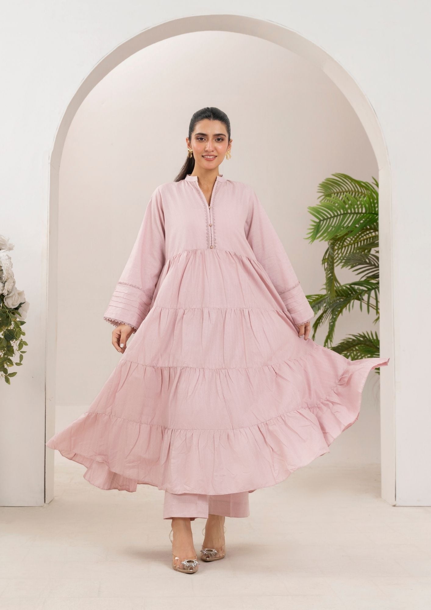 Yolo Pret Cotton Frock Set Rozana S25 0016 Women 2pcs