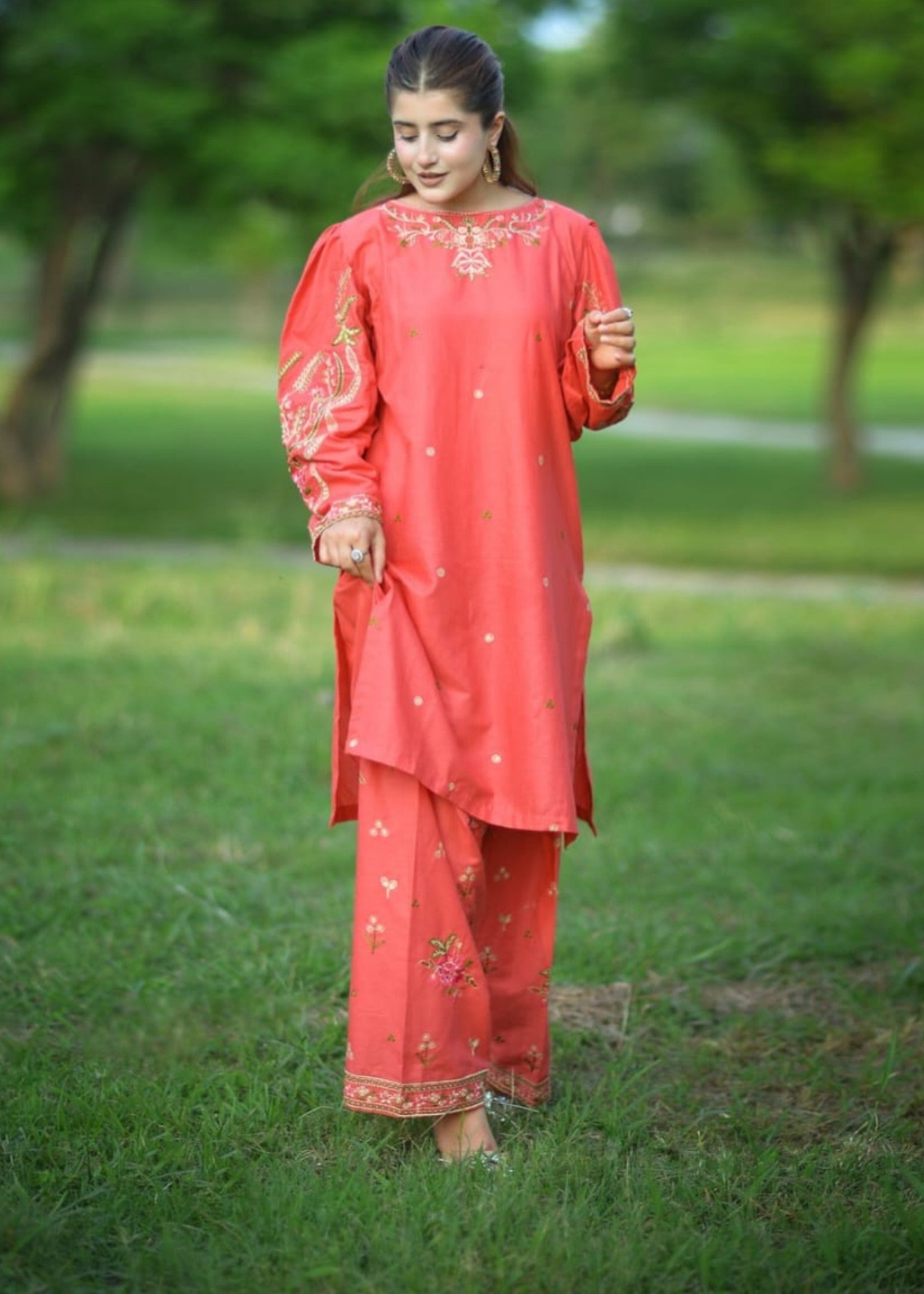 Tehzeeb Libas ZEHRA CORAL ELEGANCE Women 2pcs