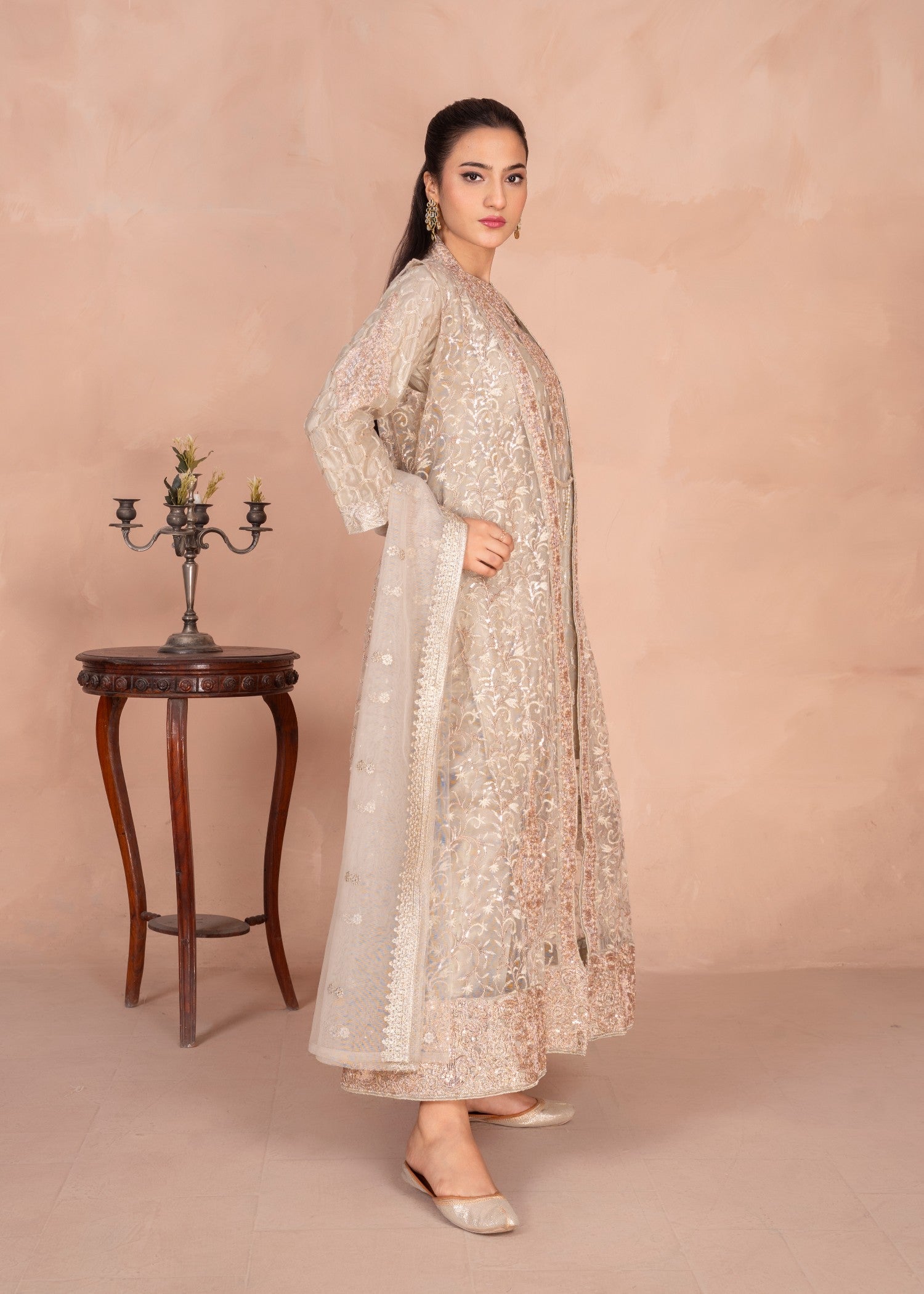 Four Season Boutique MALA GOWN SILVER GREY Women 4pcs