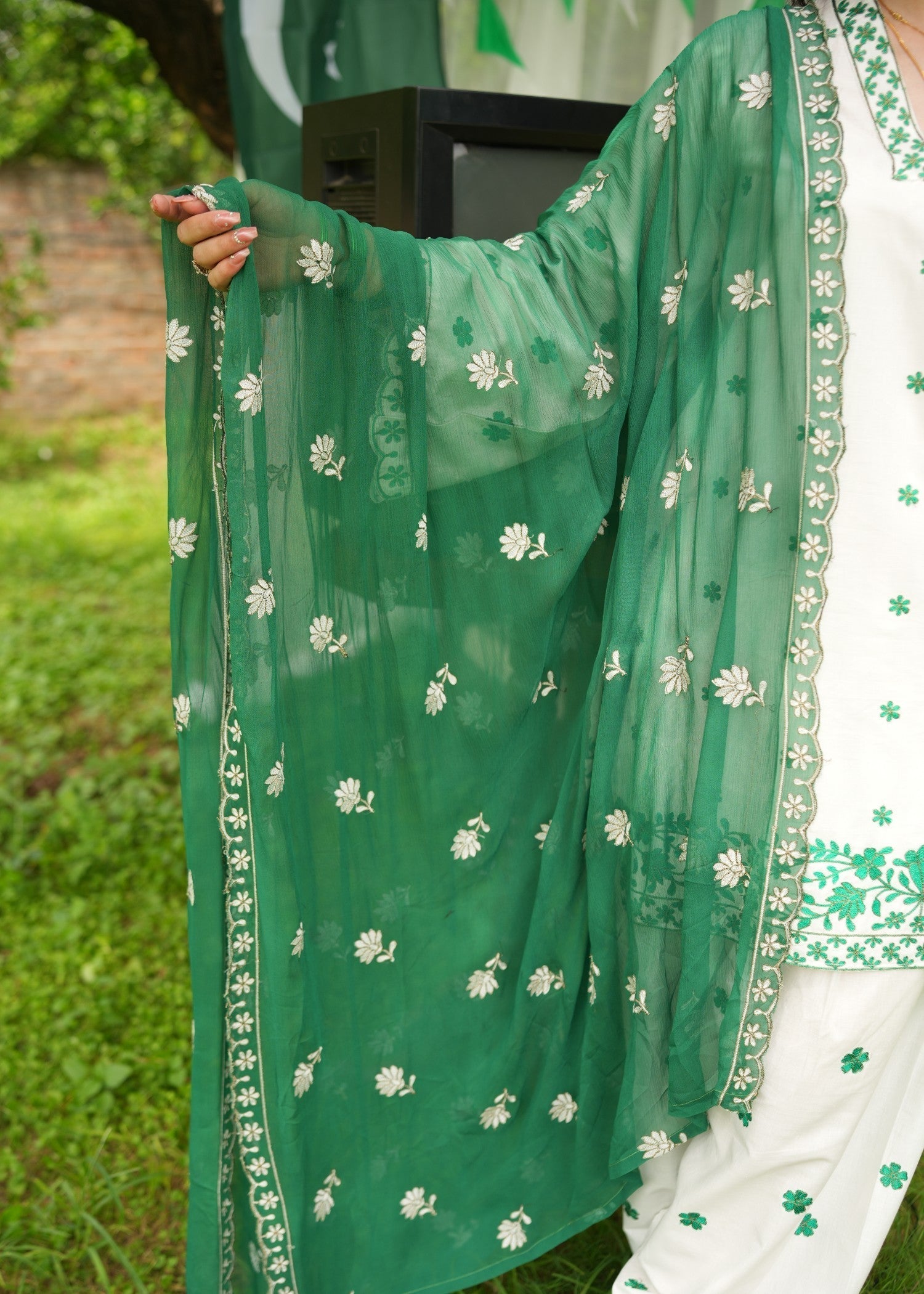 Noor Asiya Farshi Shalwar Pakistani Ethnic Lawn Dress Women 3pcs