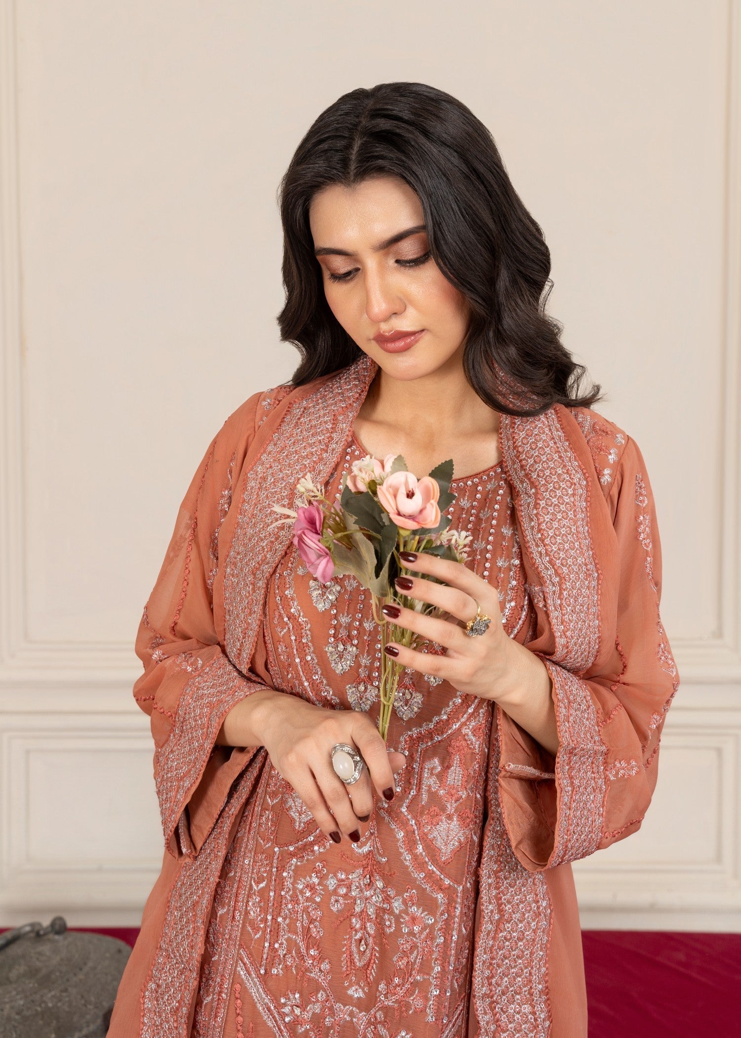 Four Season Boutique DIL ROOP PEACH PINK Women 3pcs