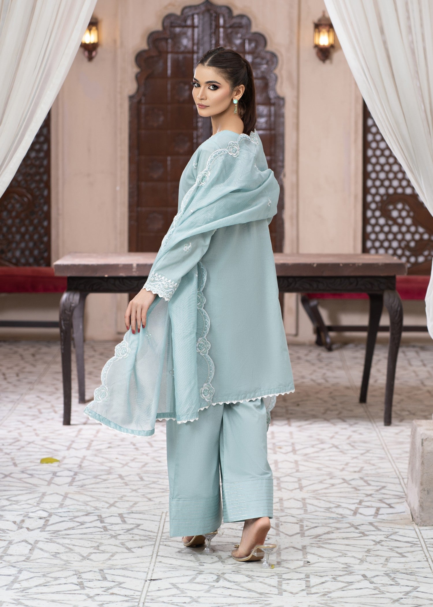 Madame Embroidered Cotton Suit 2758 Women 3pcs