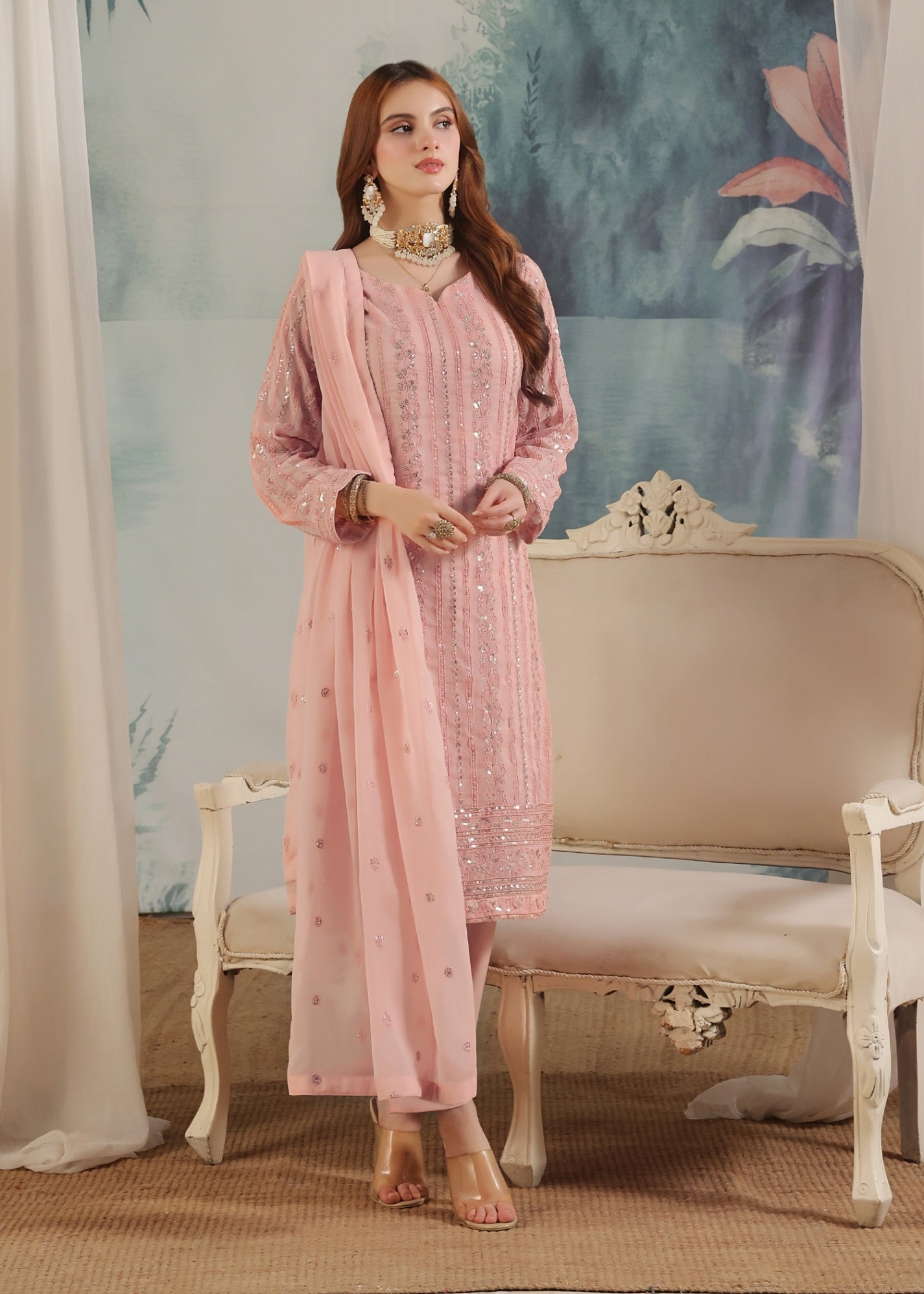 Abaan Zohan Chandni Tea Pink Women 3pcs