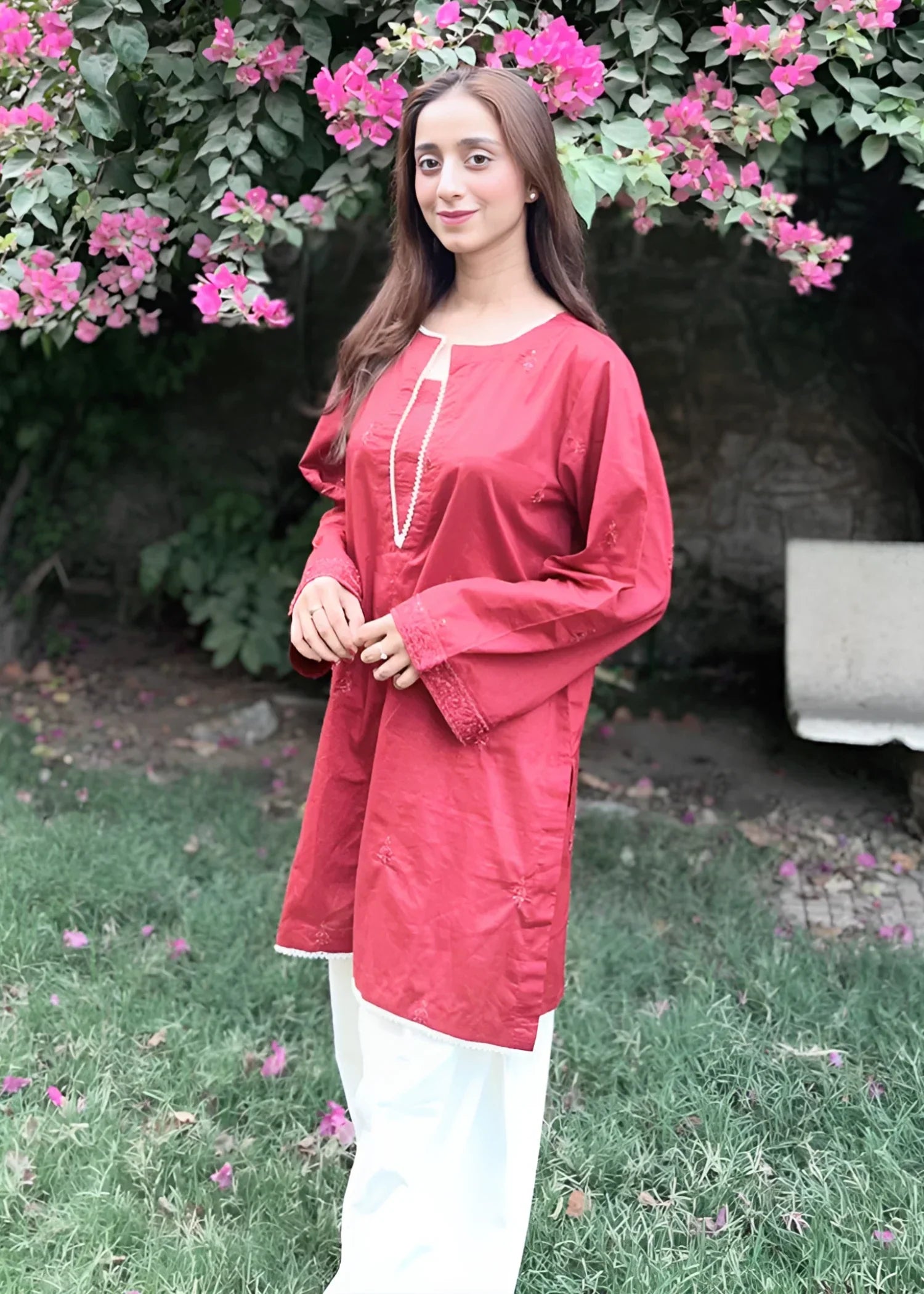 Urban Cut Cotton Embroidred Co Ord Set with Salwar Women 2pcs